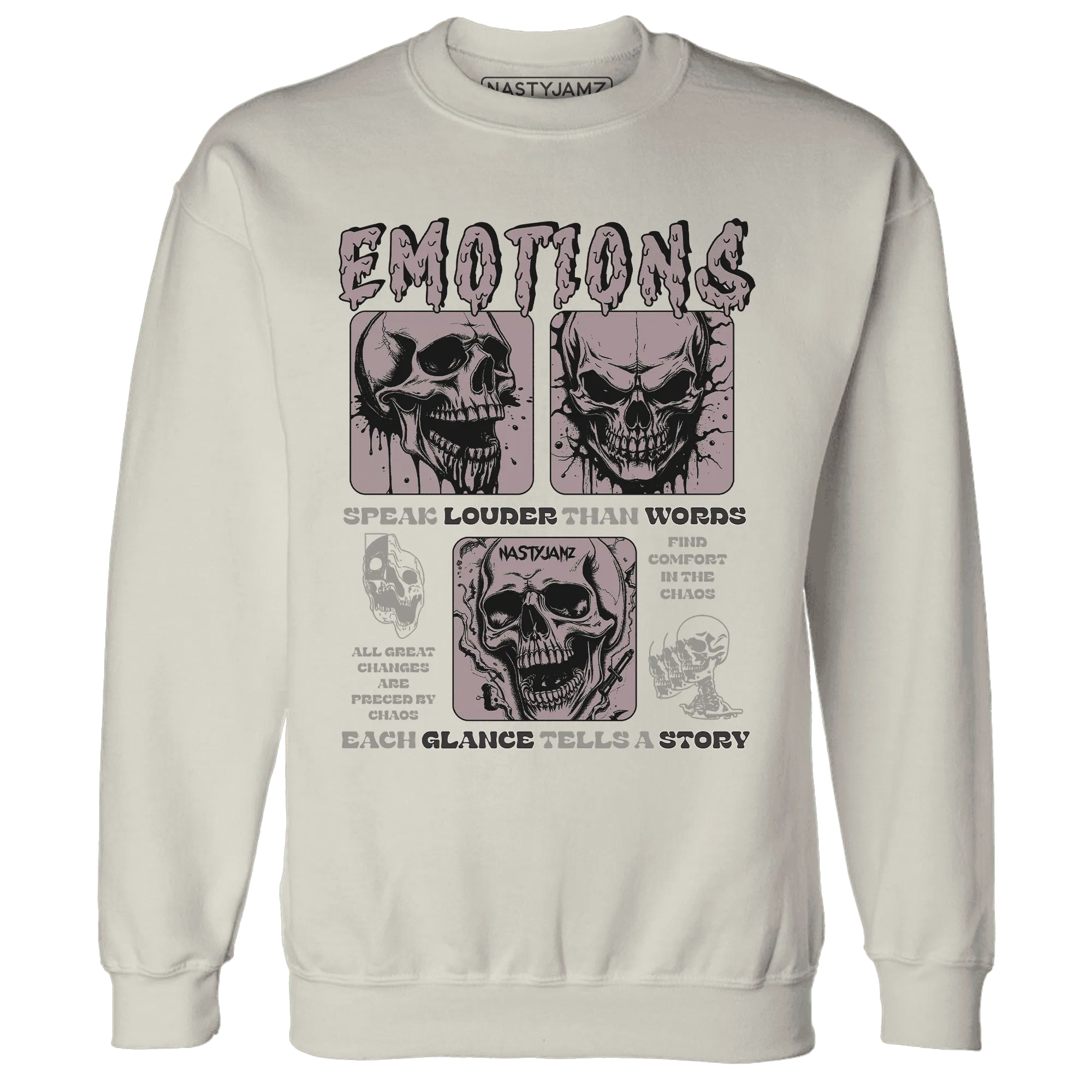 Black-Violet-Ore-3s-NastyJamz-Sweatshirt-Match-Emotions-Skull