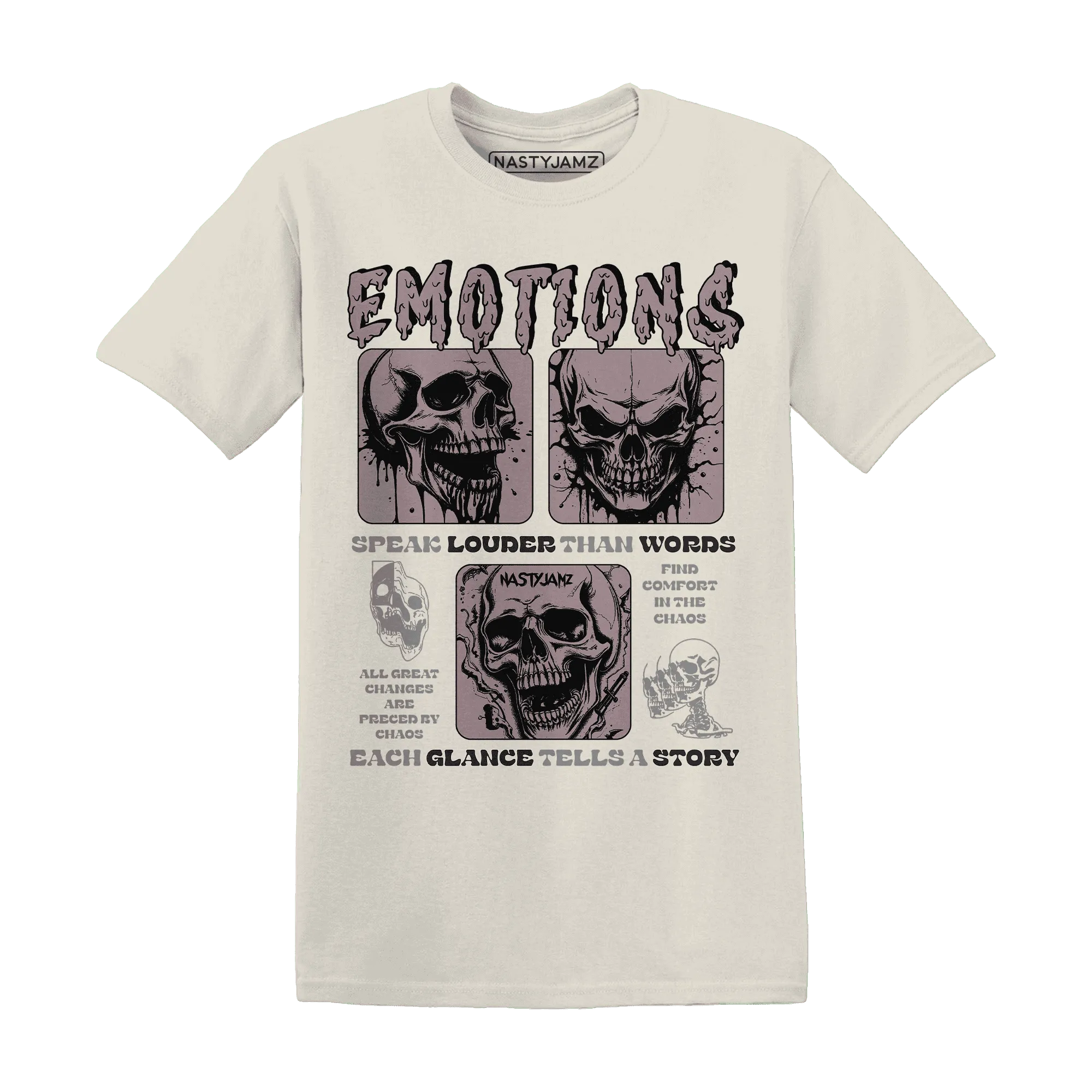 NastyJamz-Black-Violet-Ore-3s-T-Shirt-Match-Emotions-Skull