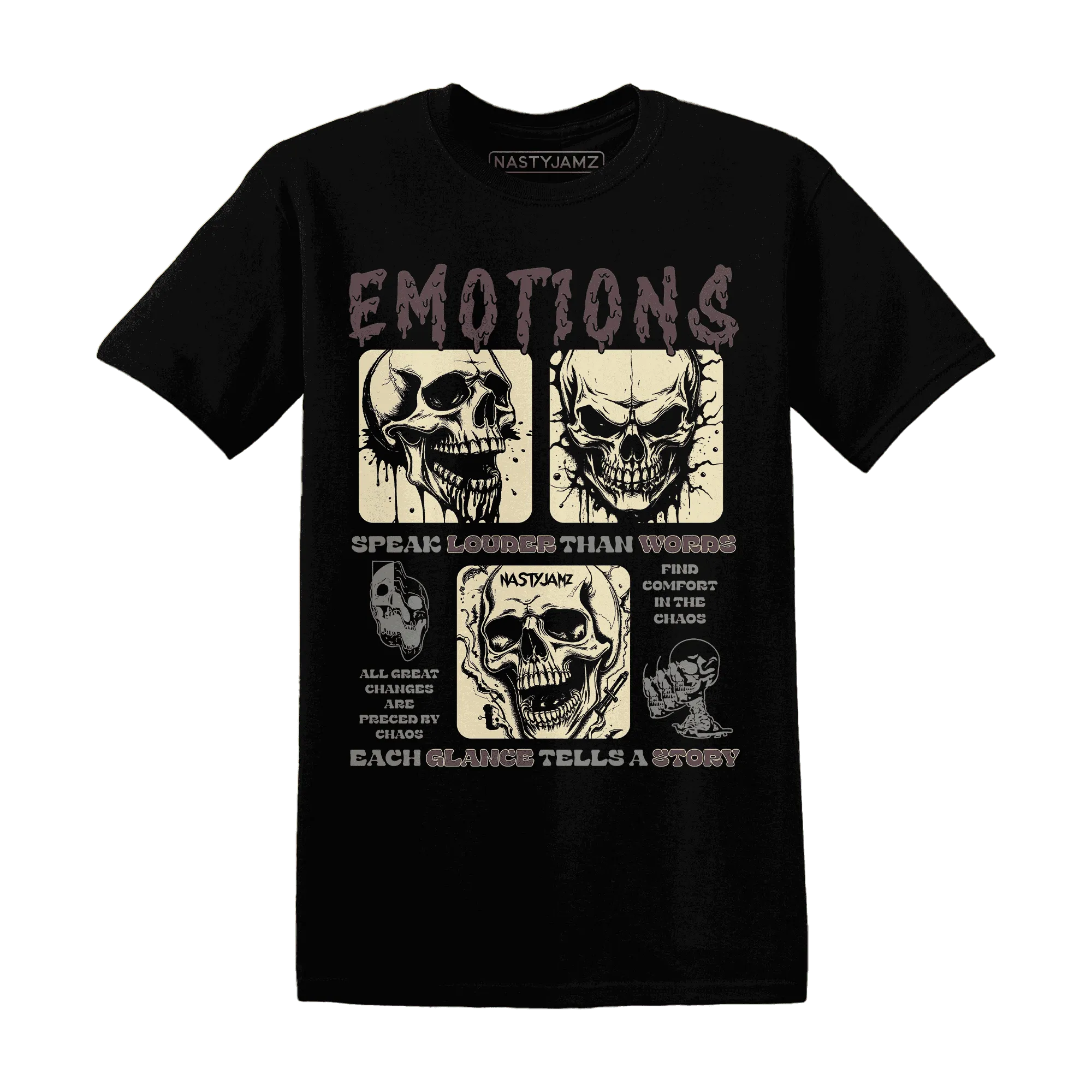 NastyJamz-Burgundy-Crush-3s-T-Shirt-Match-Emotions-Skull