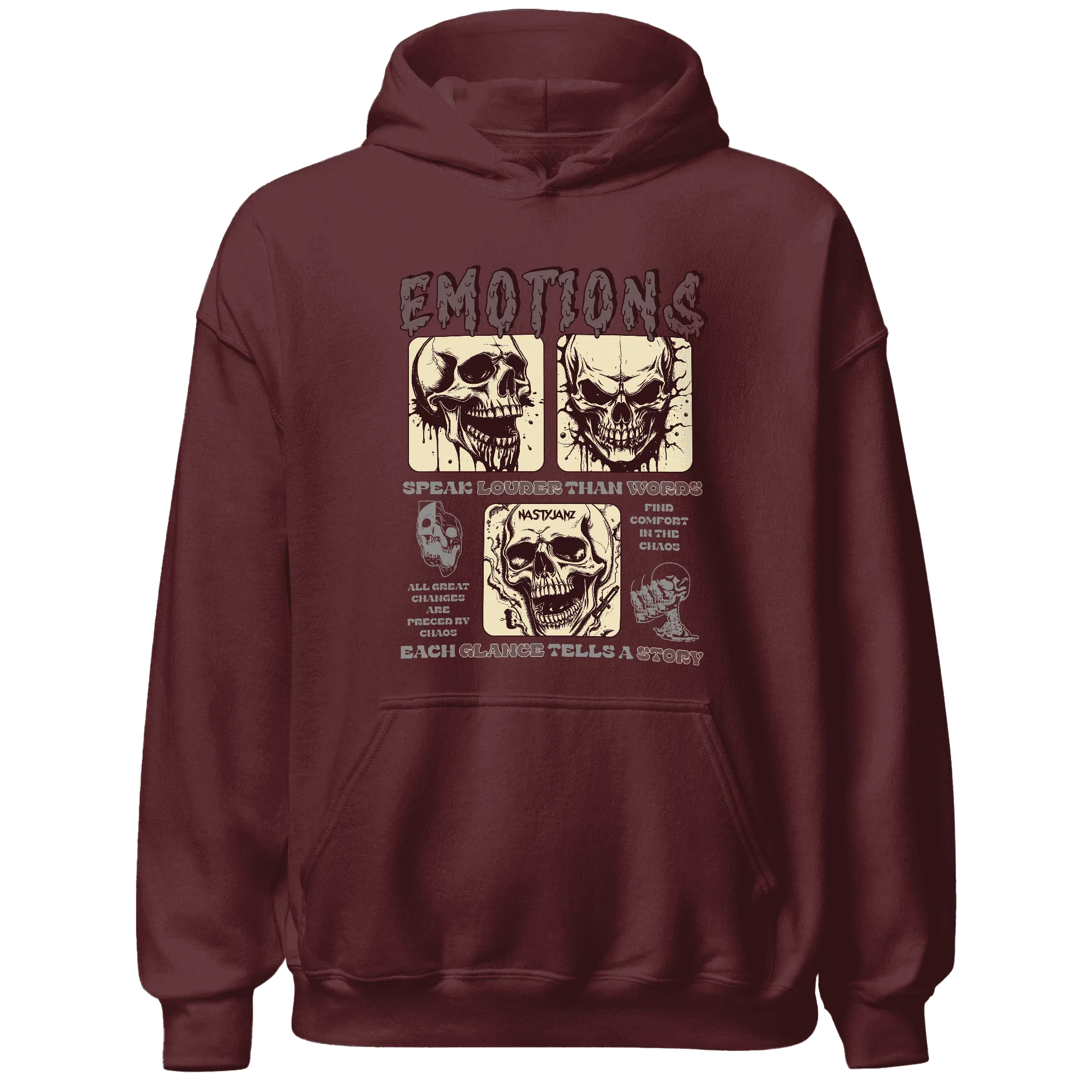 NastyJamz-Burgundy-Crush-3s-Hoodie-Match-Emotions-Skull