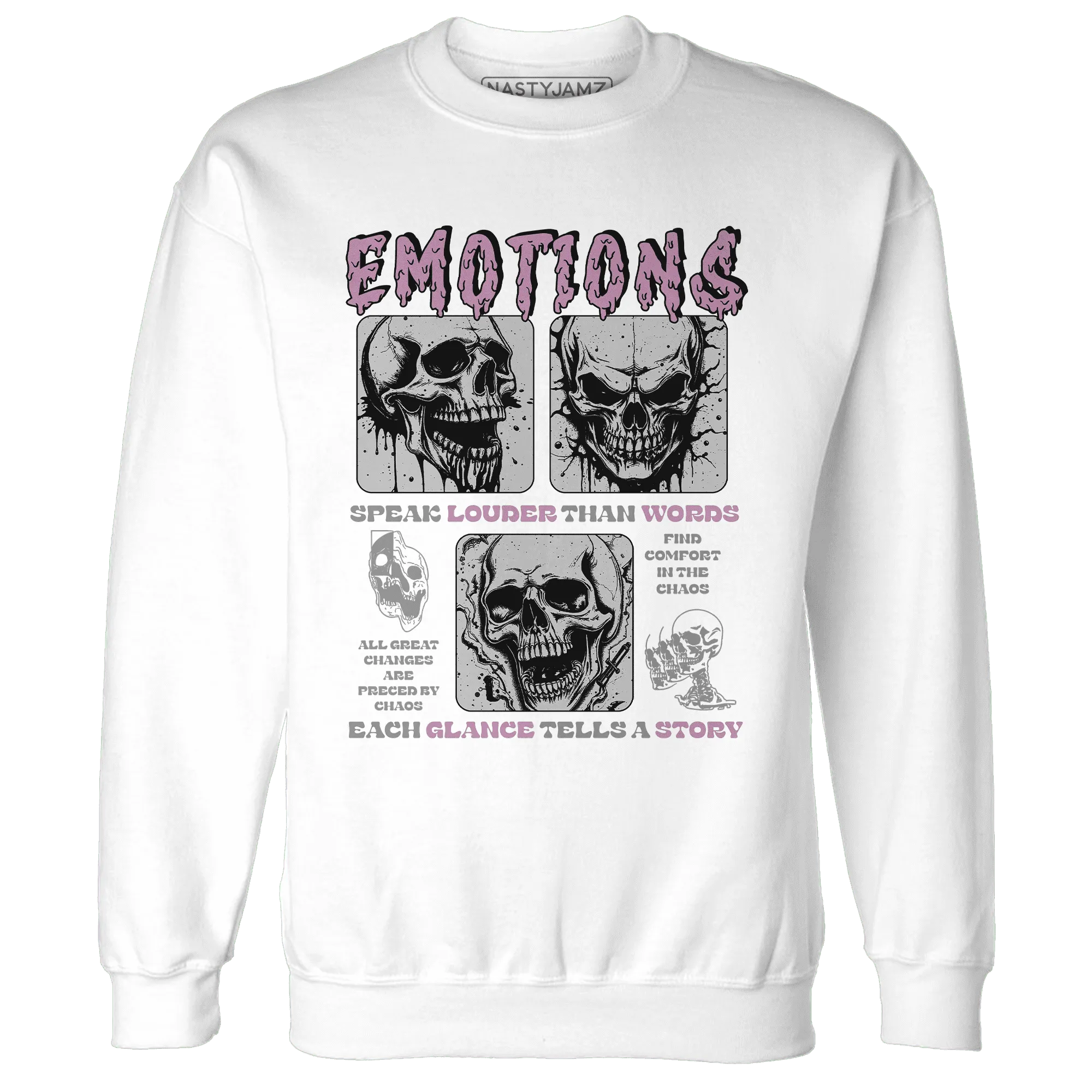 Orchid-Neutral-Grey-Black-White-4s-NastyJamz-Sweatshirt-Match-Emotions-Skull