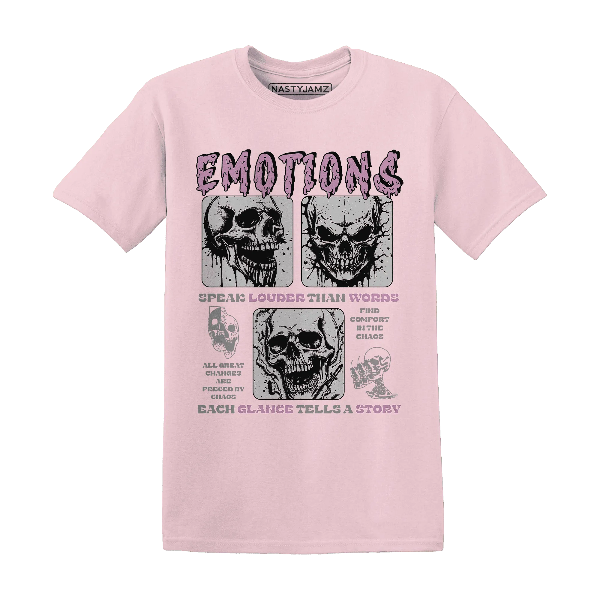 Orchid-Neutral-Grey-Black-White-4s-NastyJamz-T-Shirt-Match-Emotions-Skull