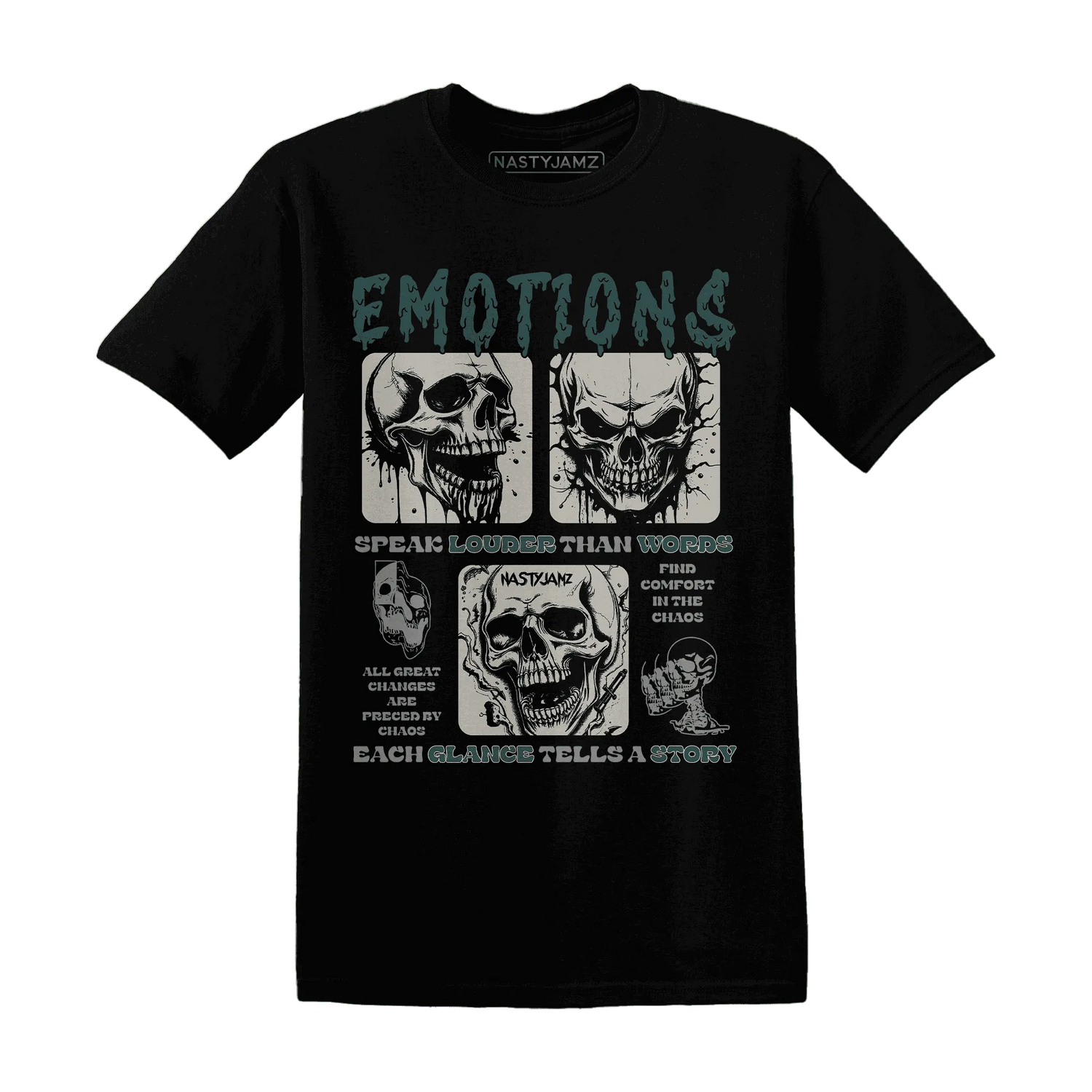 Oxidized-Green-4s-NastyJamz-T-Shirt-Match-Emotions-Skull