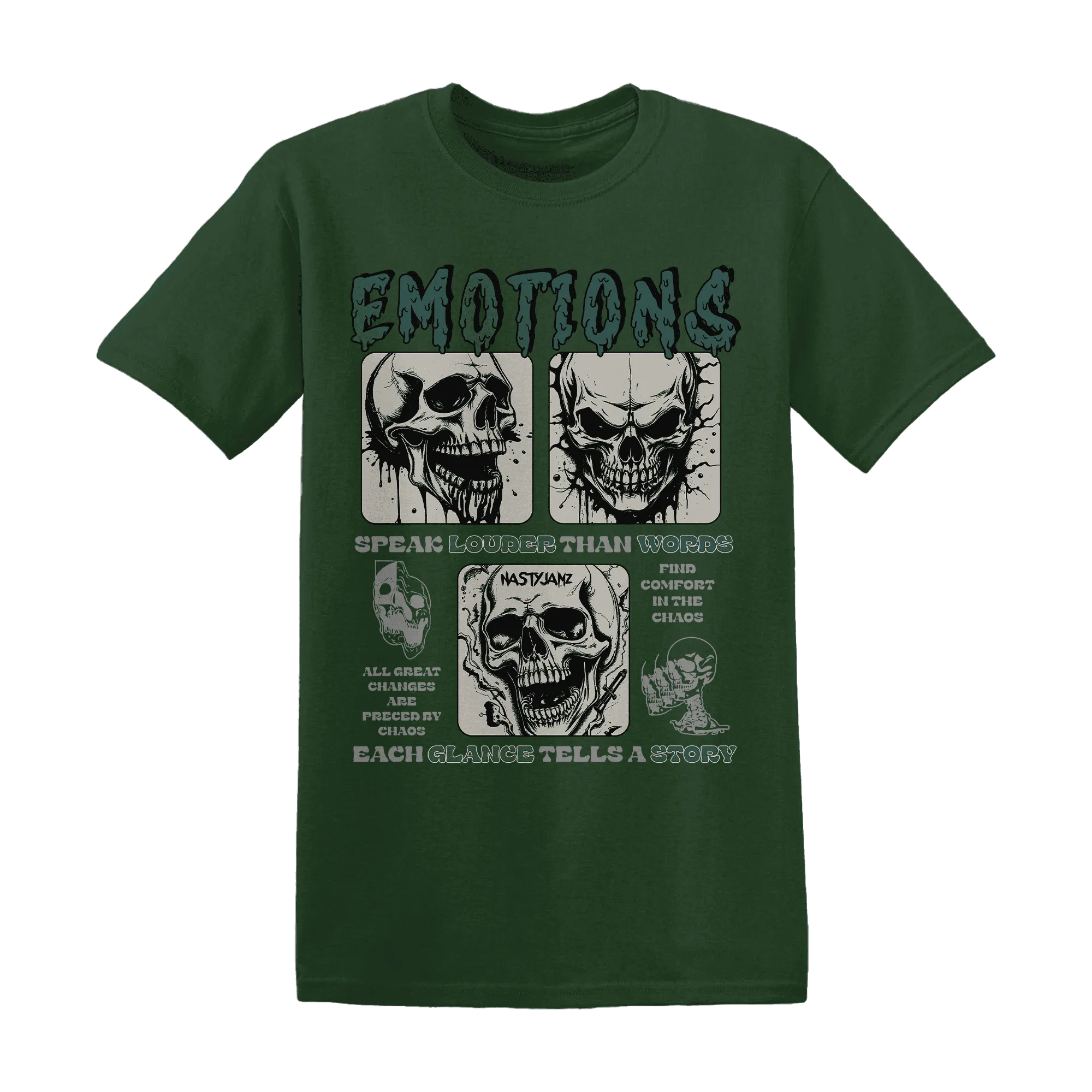 Oxidized-Green-4s-NastyJamz-T-Shirt-Match-Emotions-Skull