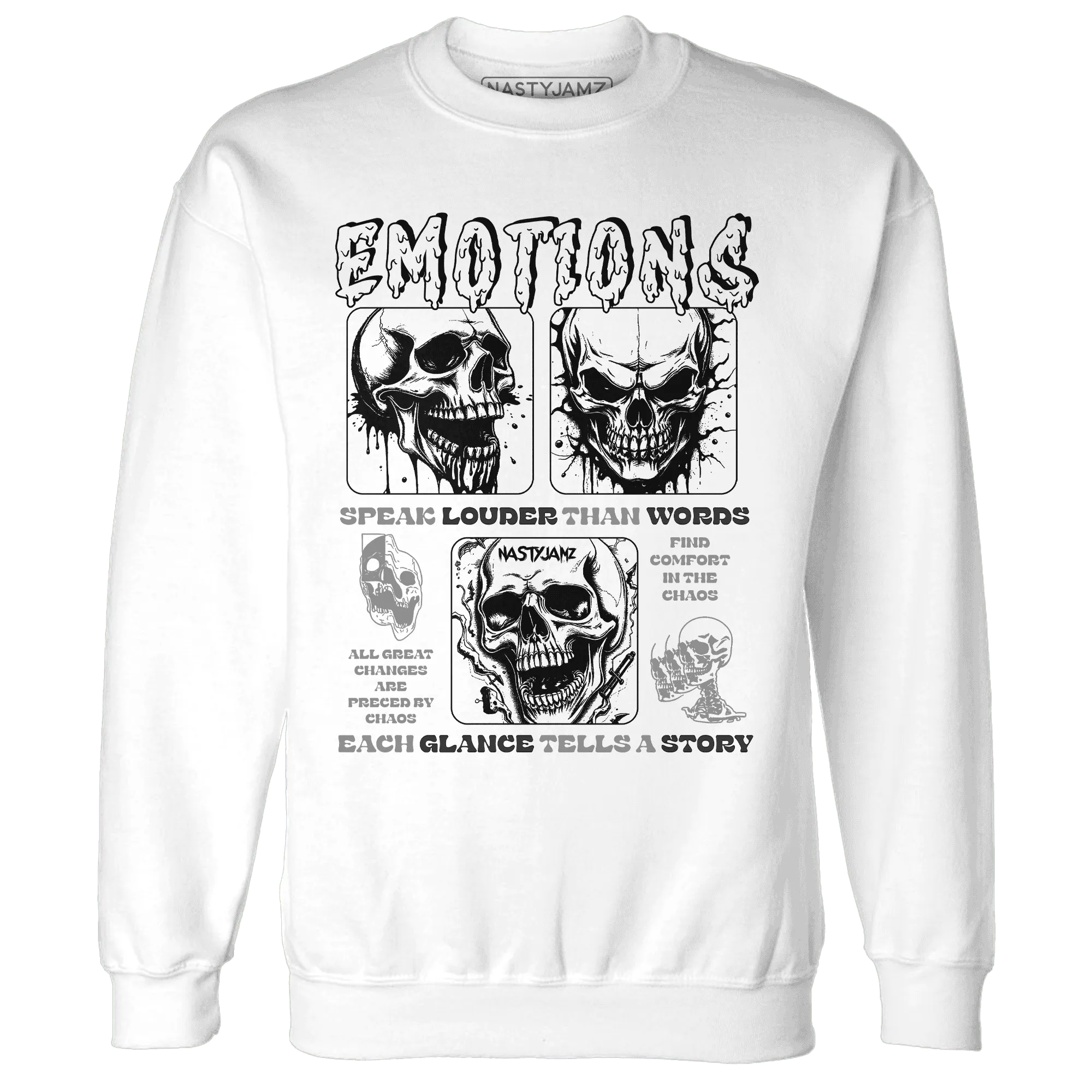 NastyJamz-White-Thunder-4s-Sweatshirt-Match-Emotions-Skull