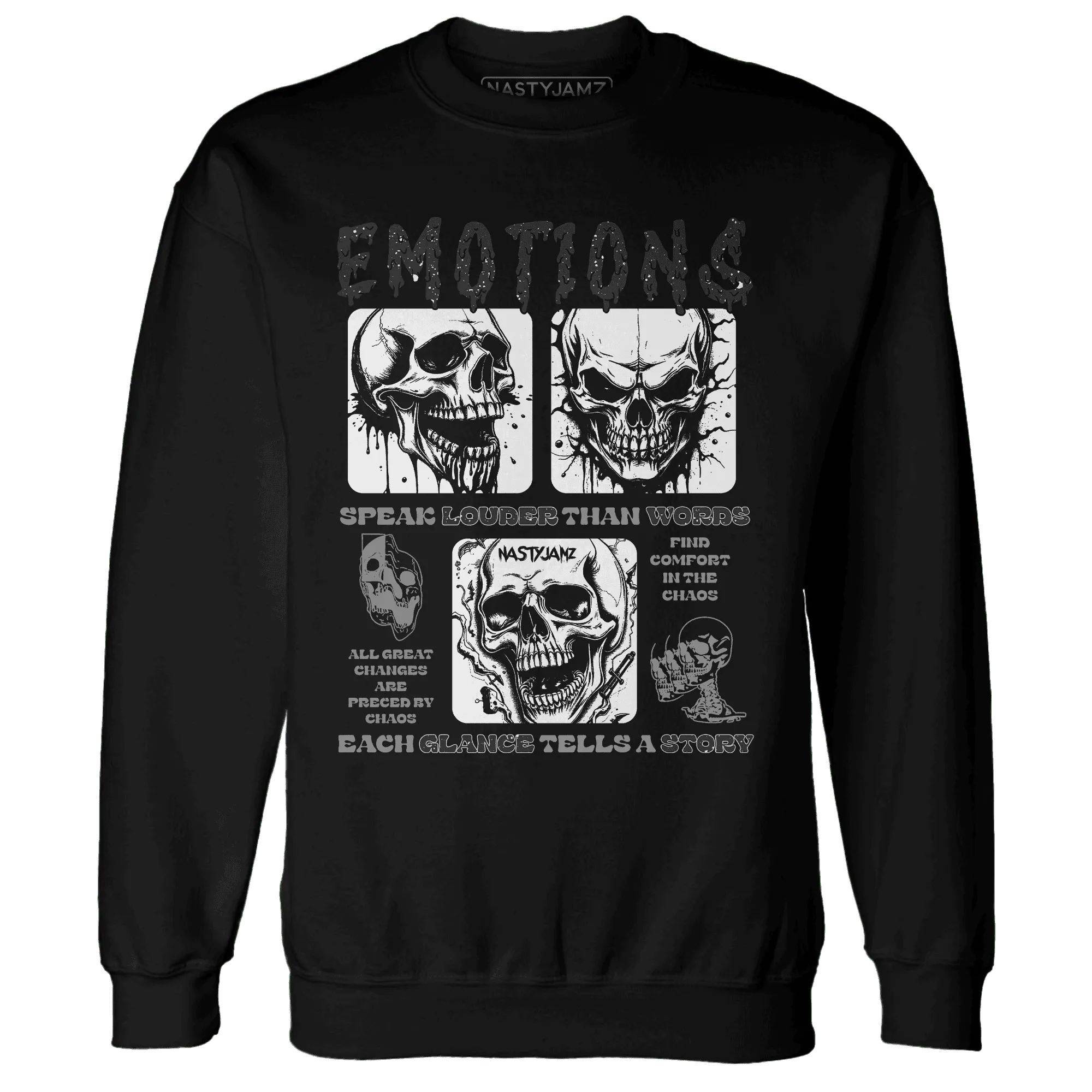 NastyJamz-Reverse-Oreo-6s-Sweatshirt-Match-Emotions-Skull