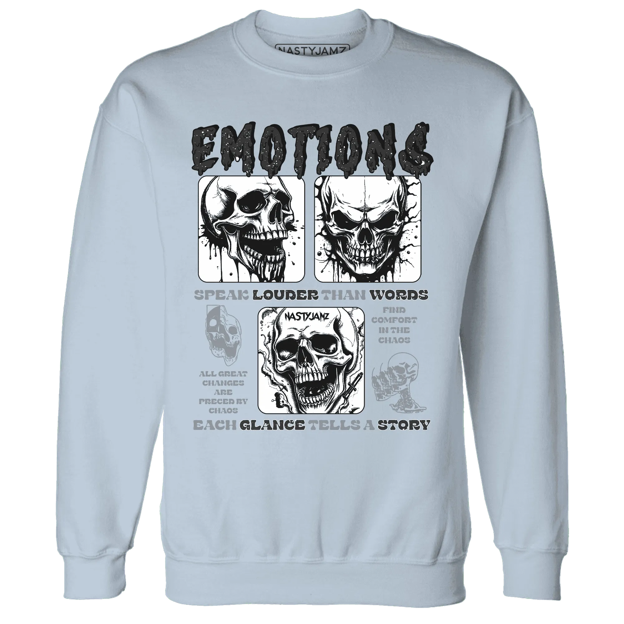 NastyJamz-Reverse-Oreo-6s-Sweatshirt-Match-Emotions-Skull