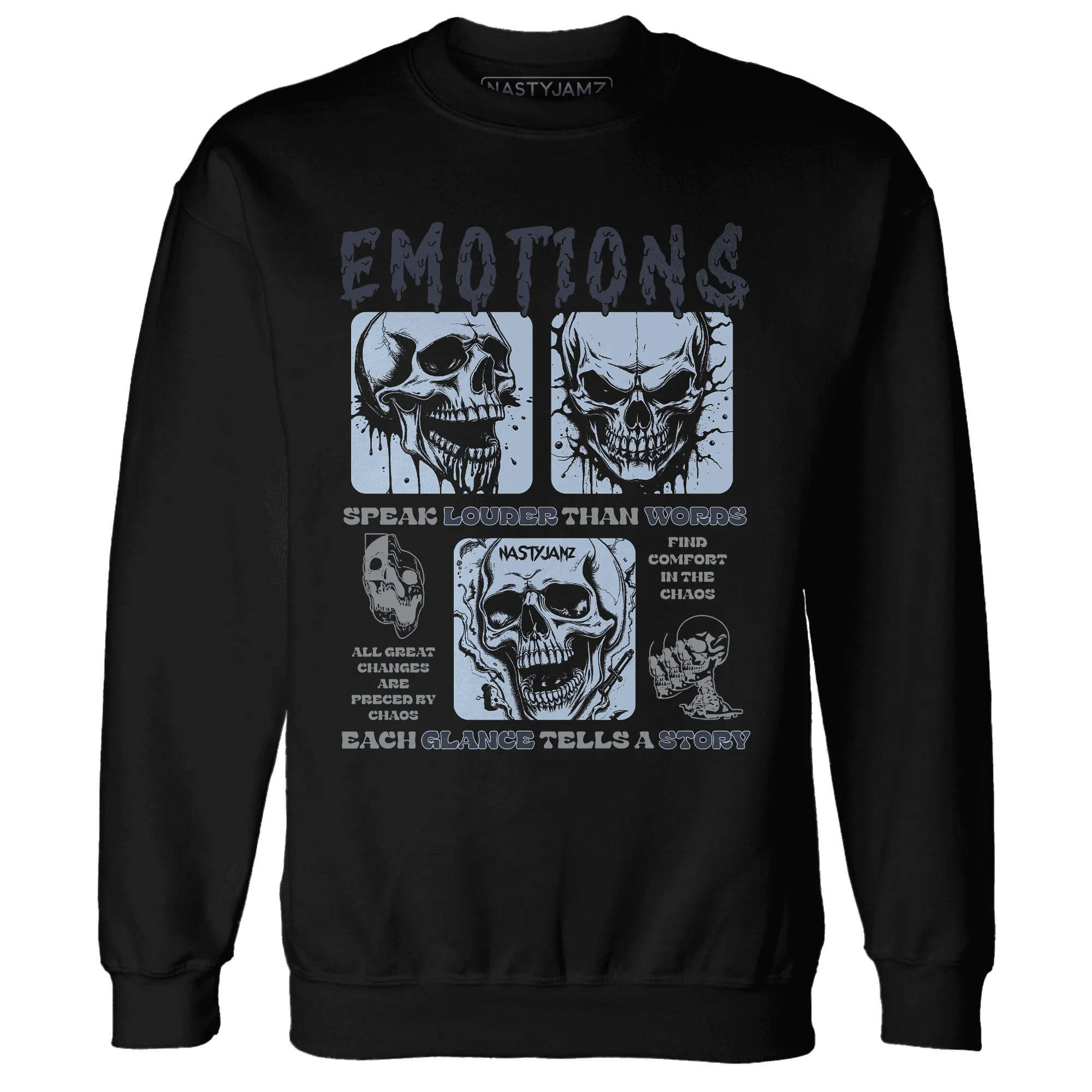 White-Navy-6s-NastyJamz-Sweatshirt-Match-Emotions-Skull