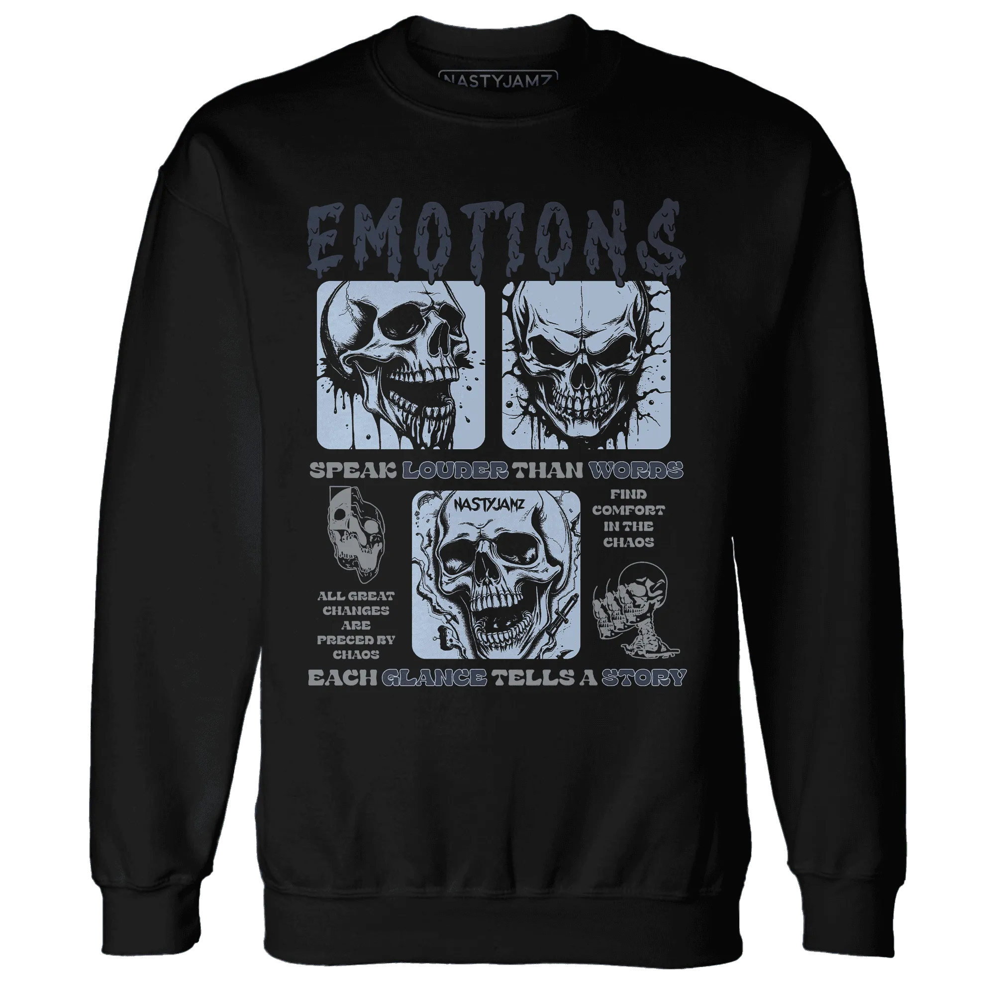 NastyJamz-White-Navy-6s-Sweatshirt-Match-Emotions-Skull
