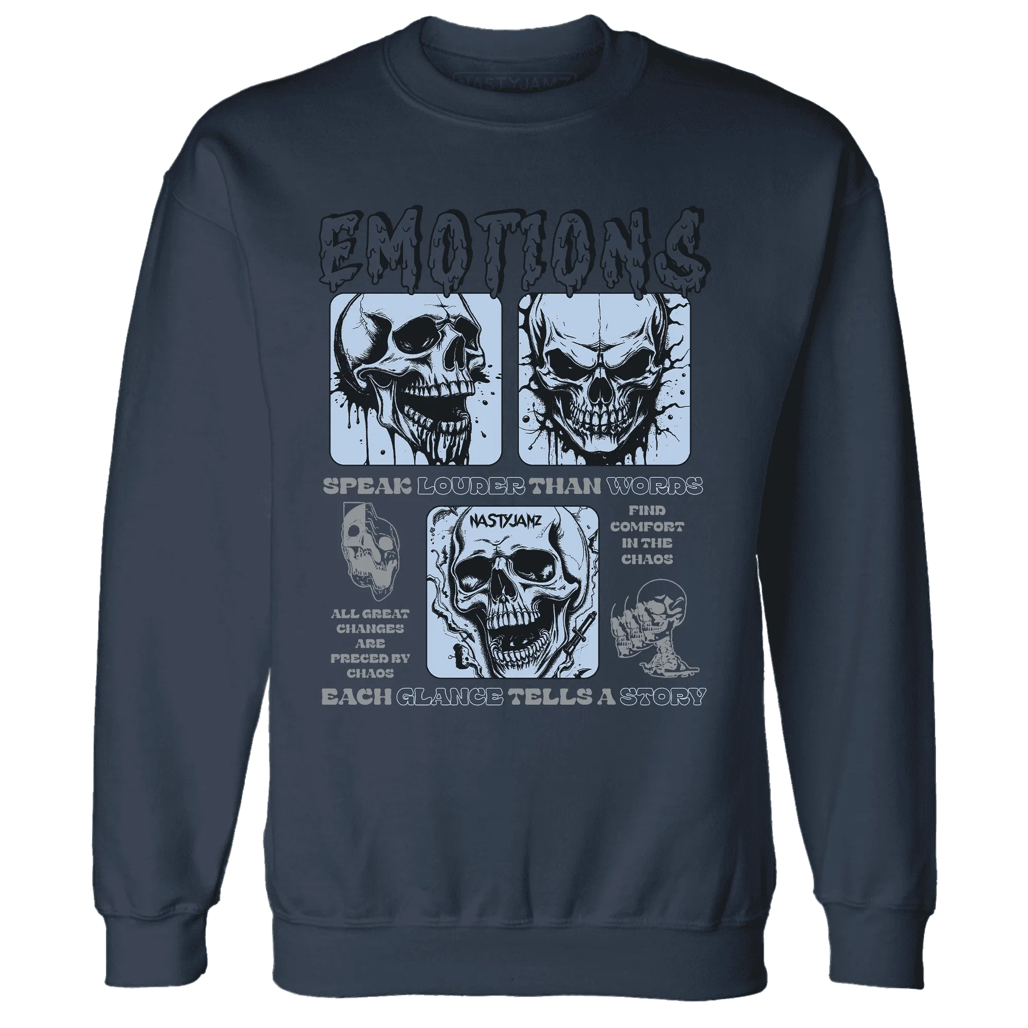 White-Navy-6s-NastyJamz-Sweatshirt-Match-Emotions-Skull