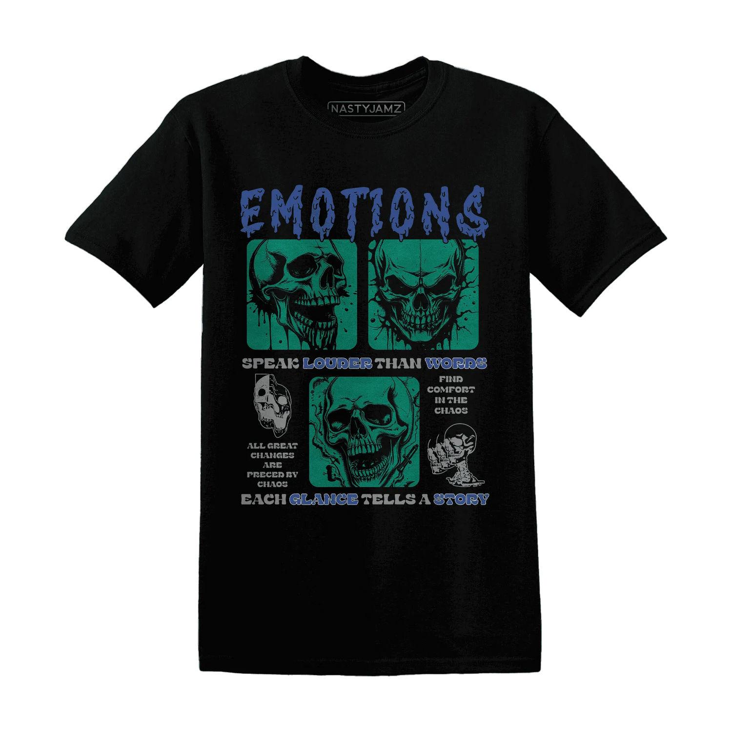 Dunk-Hyper-Royal-Malachite-NastyJamz-T-Shirt-Match-Emotions-Skull