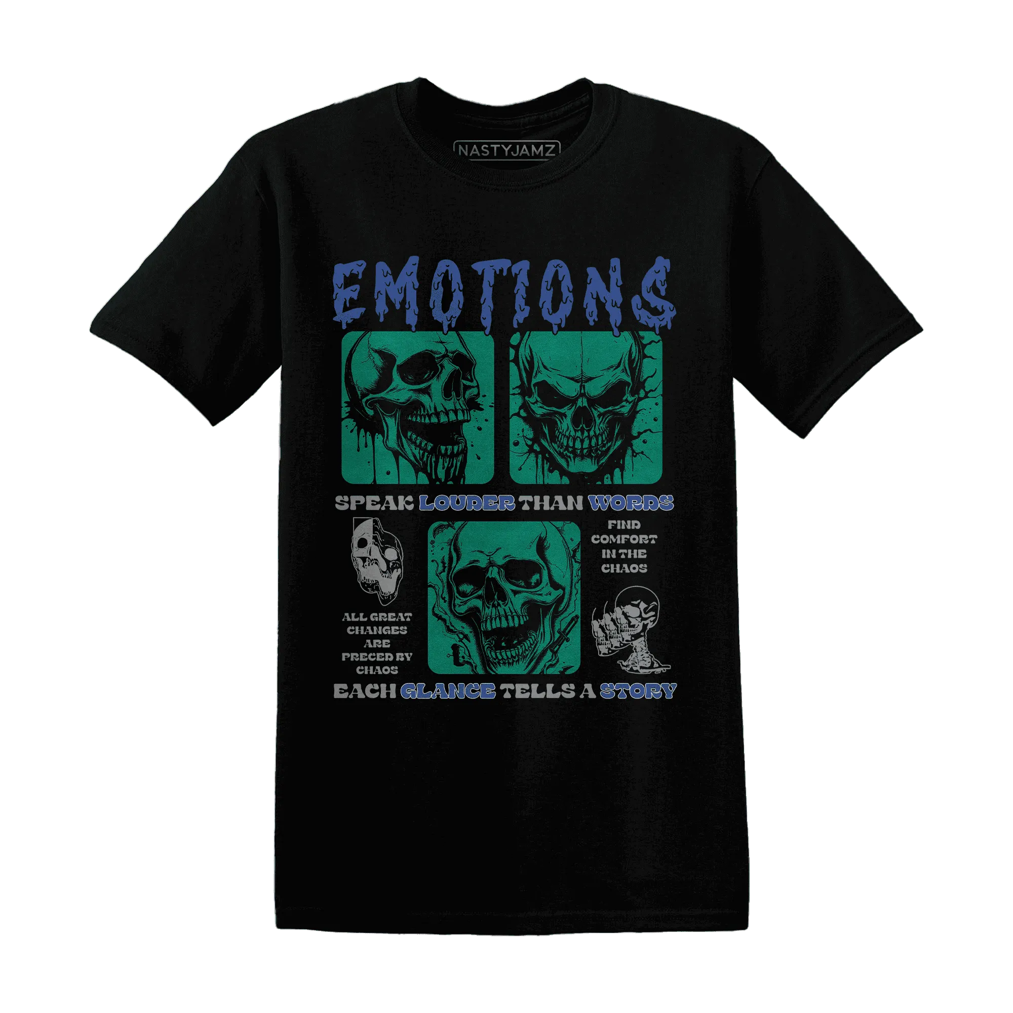 Dunk-Hyper-Royal-Malachite-NastyJamz-T-Shirt-Match-Emotions-Skull