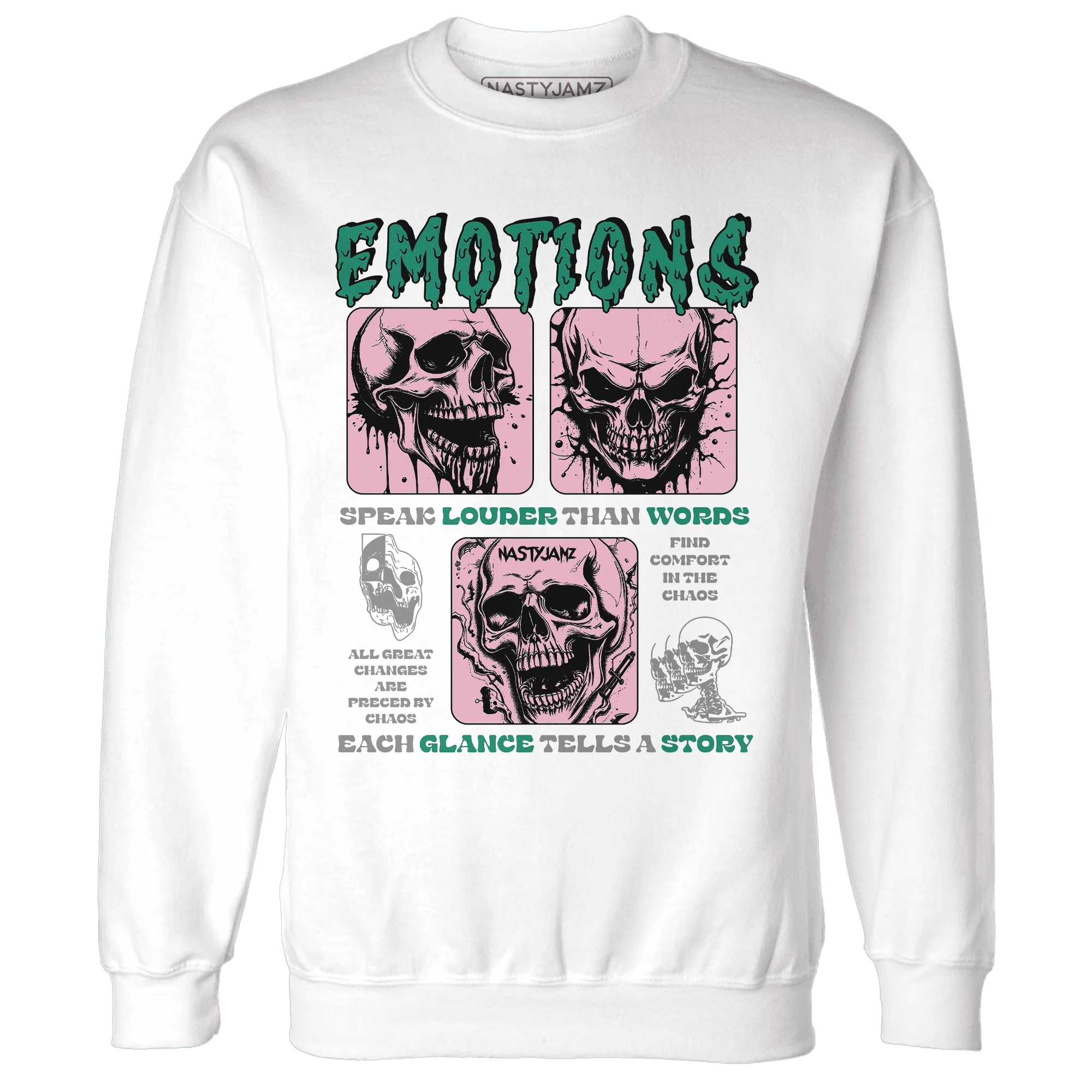 NastyJamz-Dunk-Pink-Malachite-Medium-Soft-Low-Sail-Sweatshirt-Match-Emotions-Skull