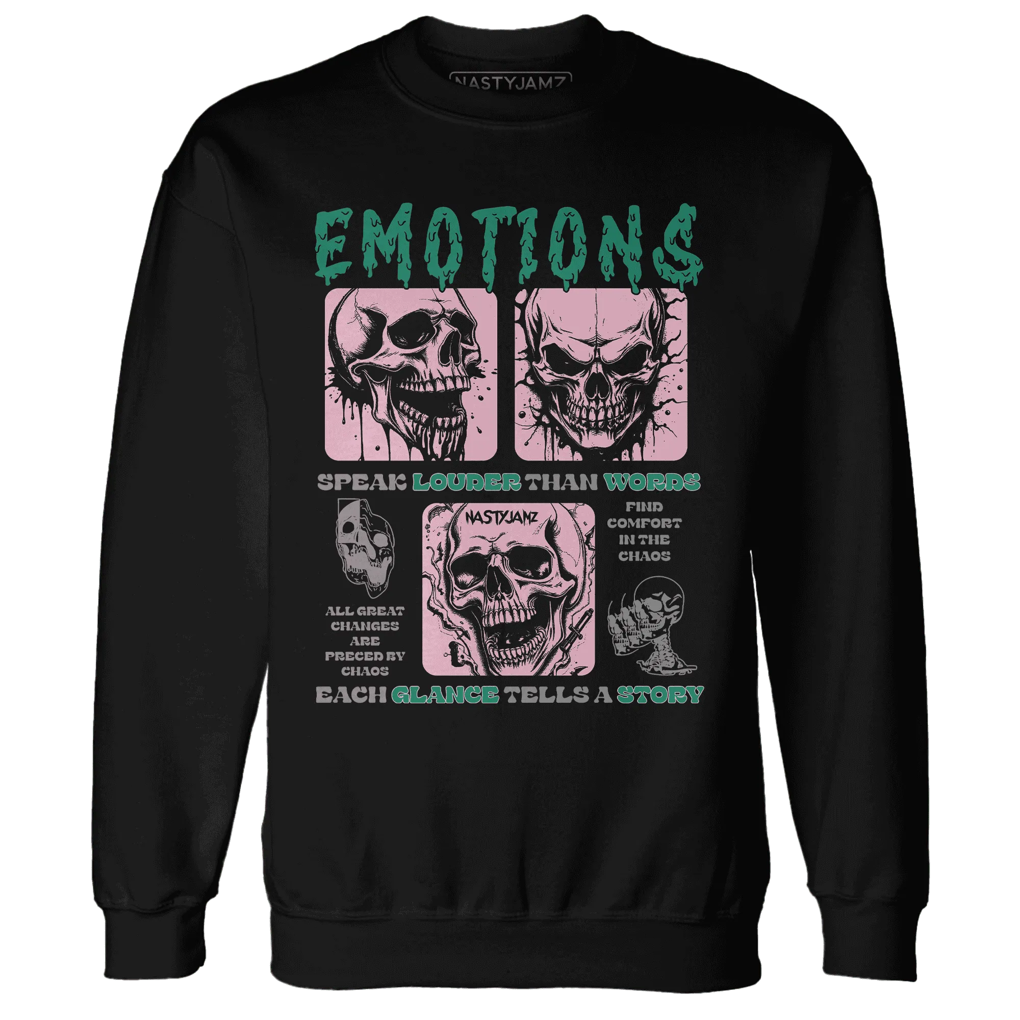 NastyJamz-Dunk-Pink-Malachite-Medium-Soft-Low-Sail-Sweatshirt-Match-Emotions-Skull