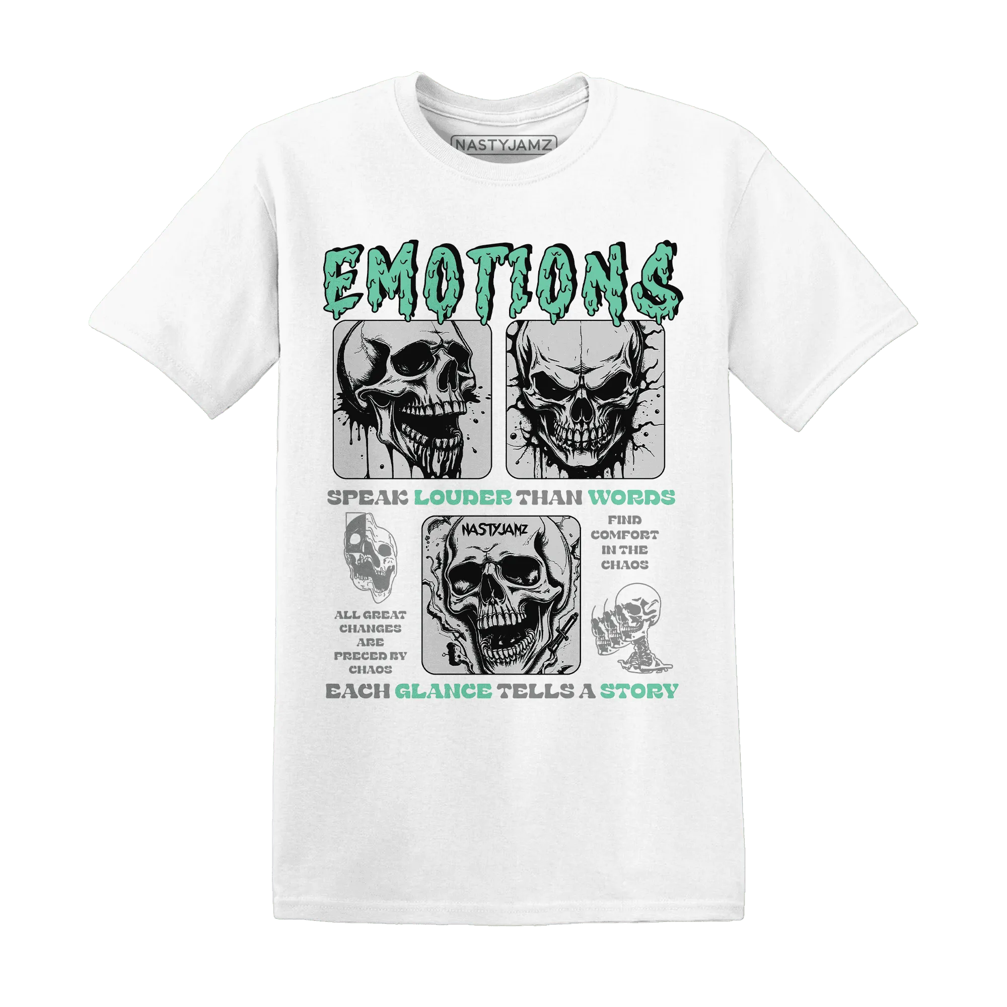 Green-Glow-3s-NastyJamz-T-Shirt-Match-Emotions-Skull