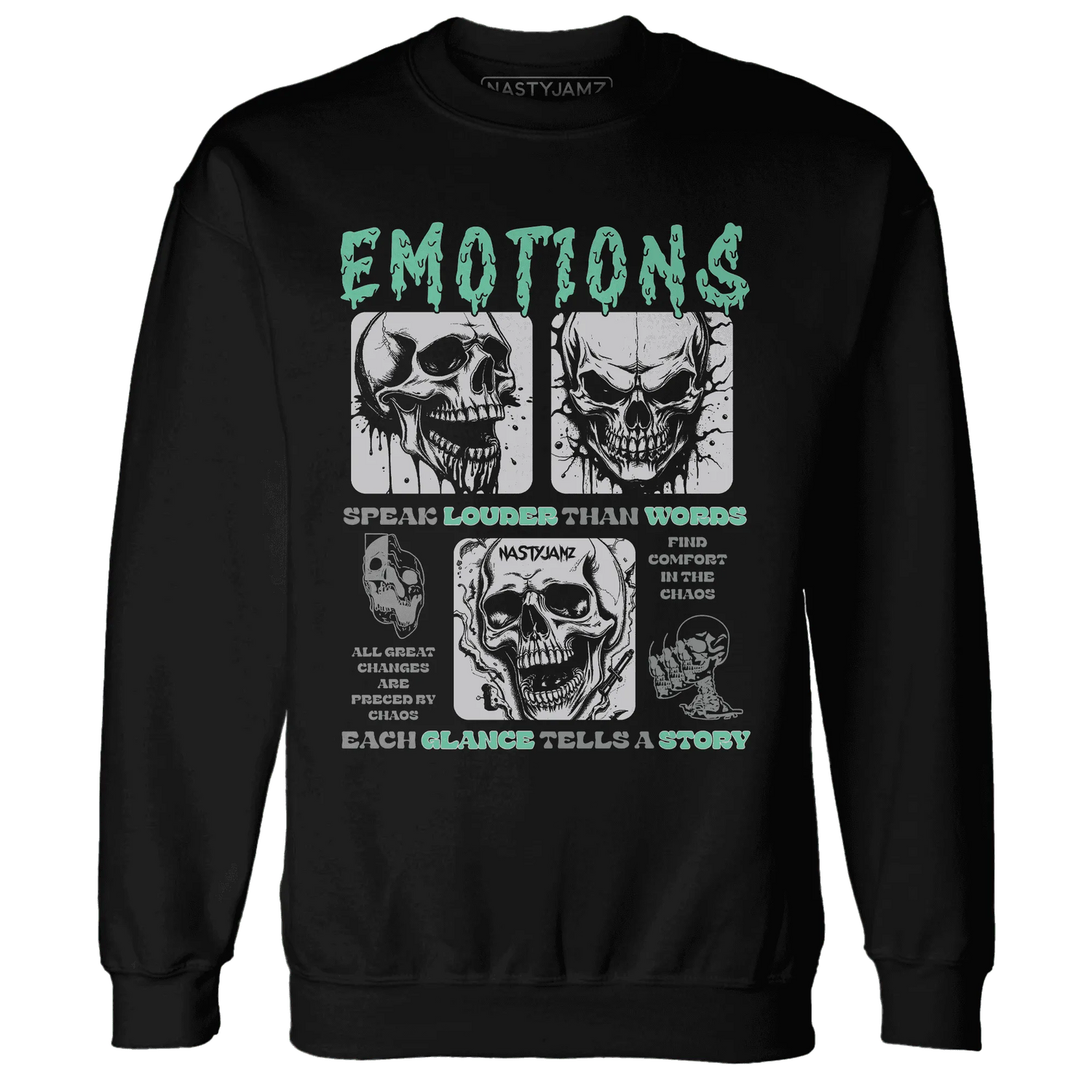 Green-Glow-3s-NastyJamz-Sweatshirt-Match-Emotions-Skull