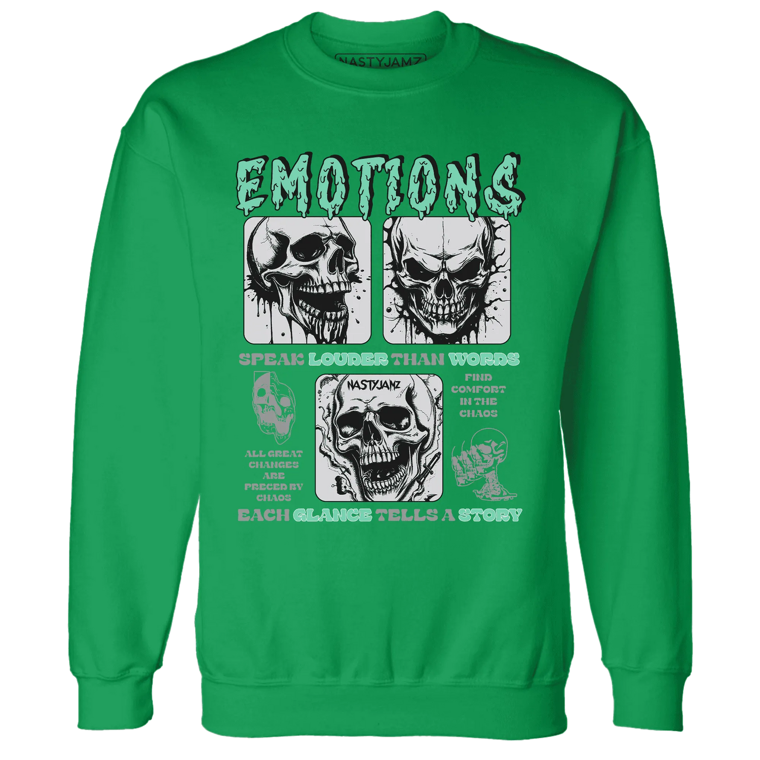 Green-Glow-3s-NastyJamz-Sweatshirt-Match-Emotions-Skull
