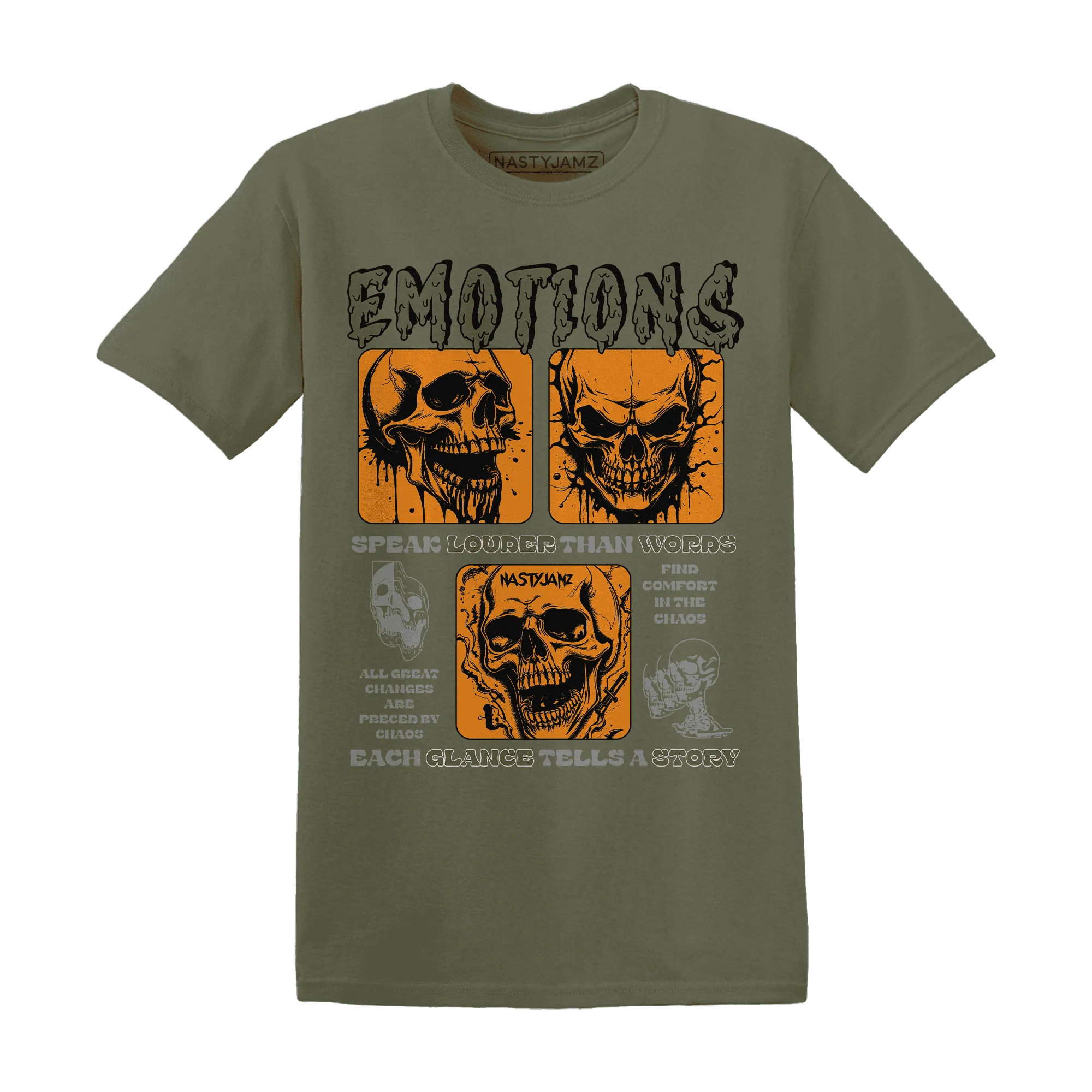 NastyJamz-Olive-5s-T-Shirt-Match-Emotions-Skull