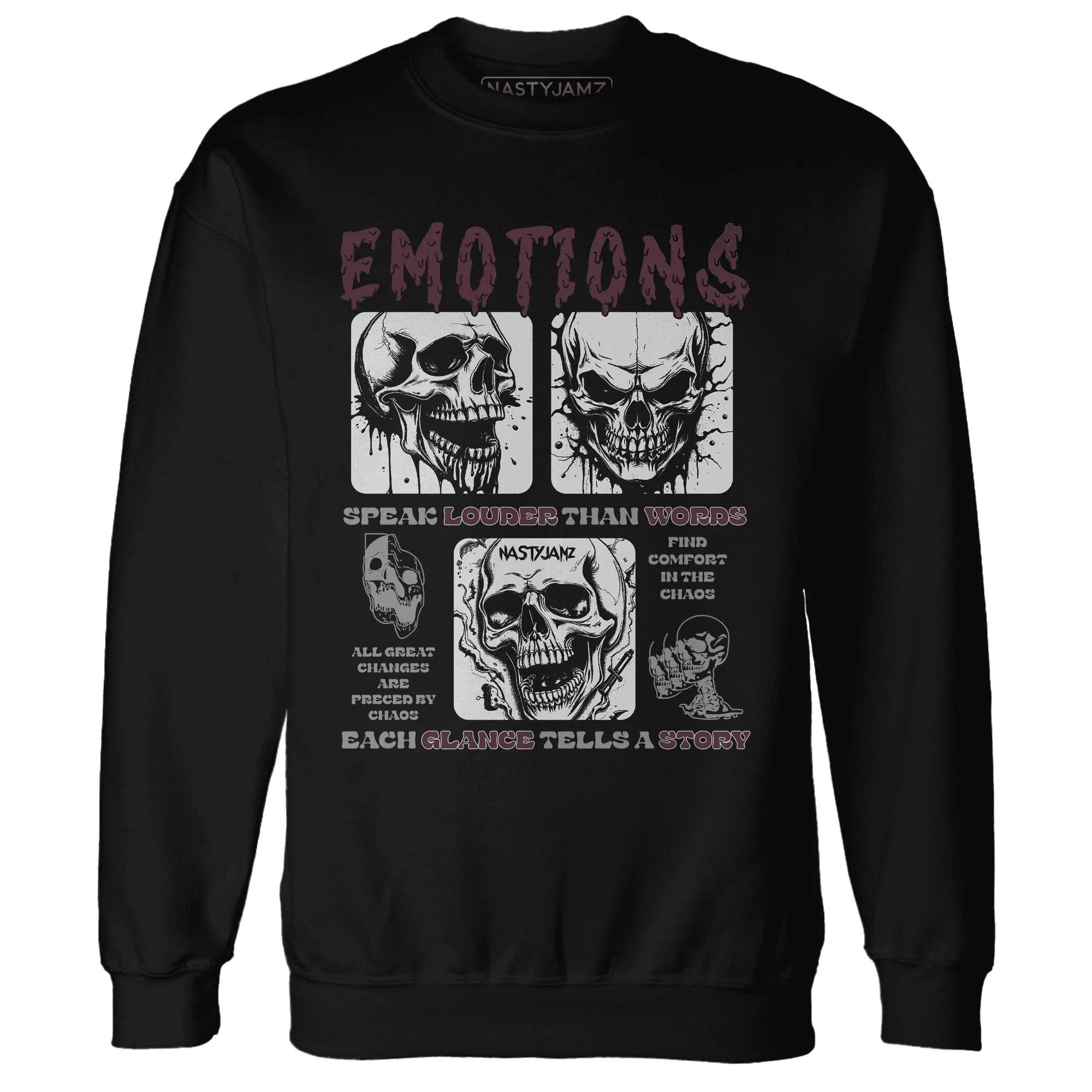 VaporMax-Night-Burgundy-NastyJamz-Sweatshirt-Match-Emotions-Skull