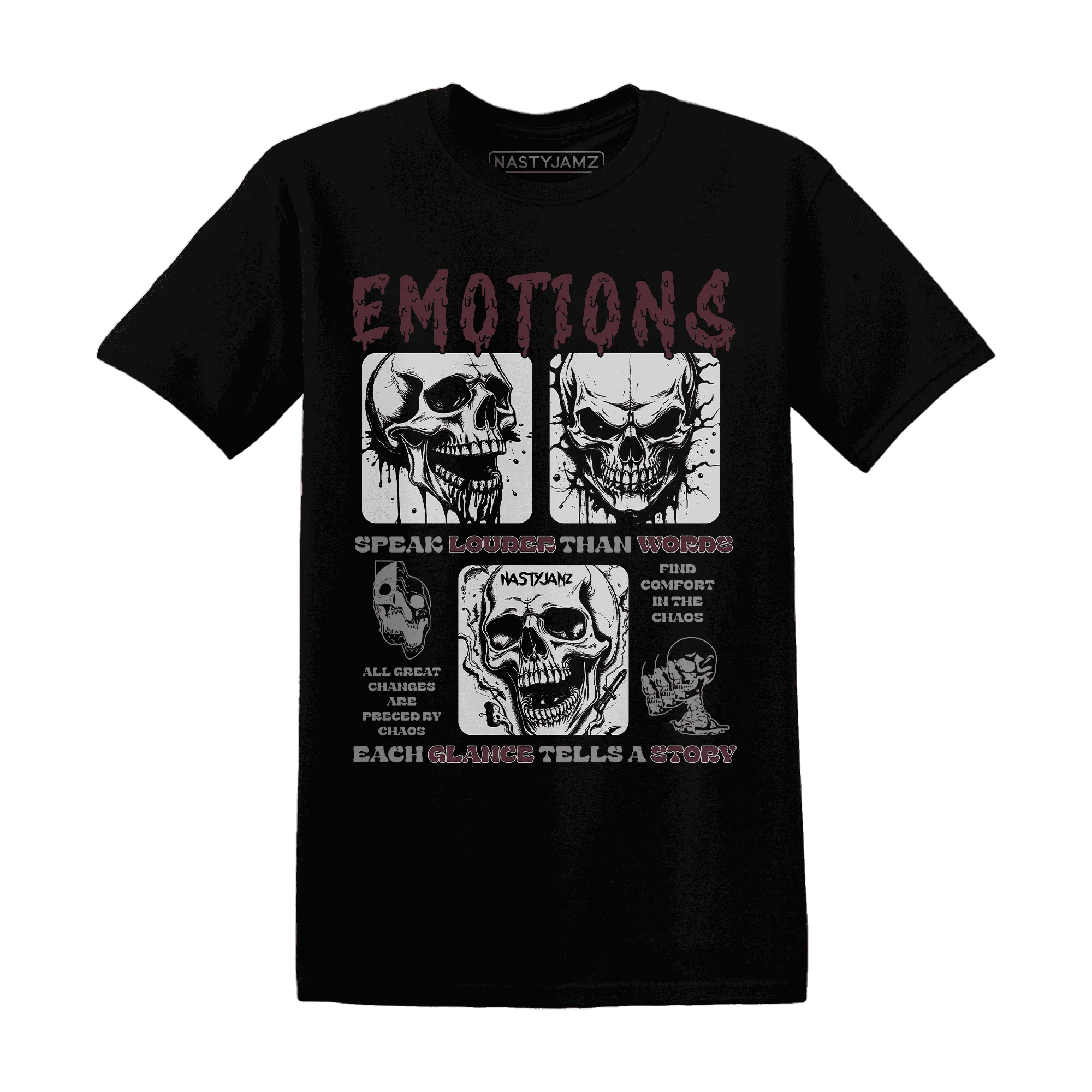 VaporMax-Night-Burgundy-NastyJamz-T-Shirt-Match-Emotions-Skull