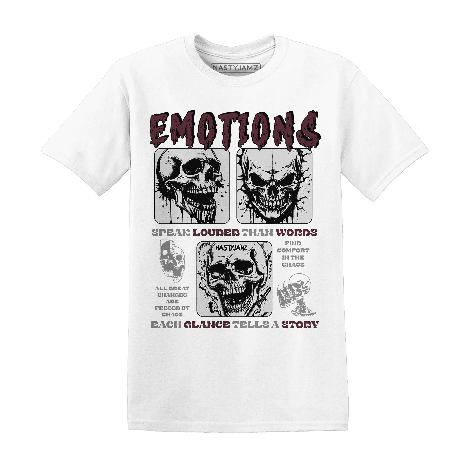 NastyJamz-VaporMax-Night-Maron-Burgundy-T-Shirt-Match-Emotions-Skull