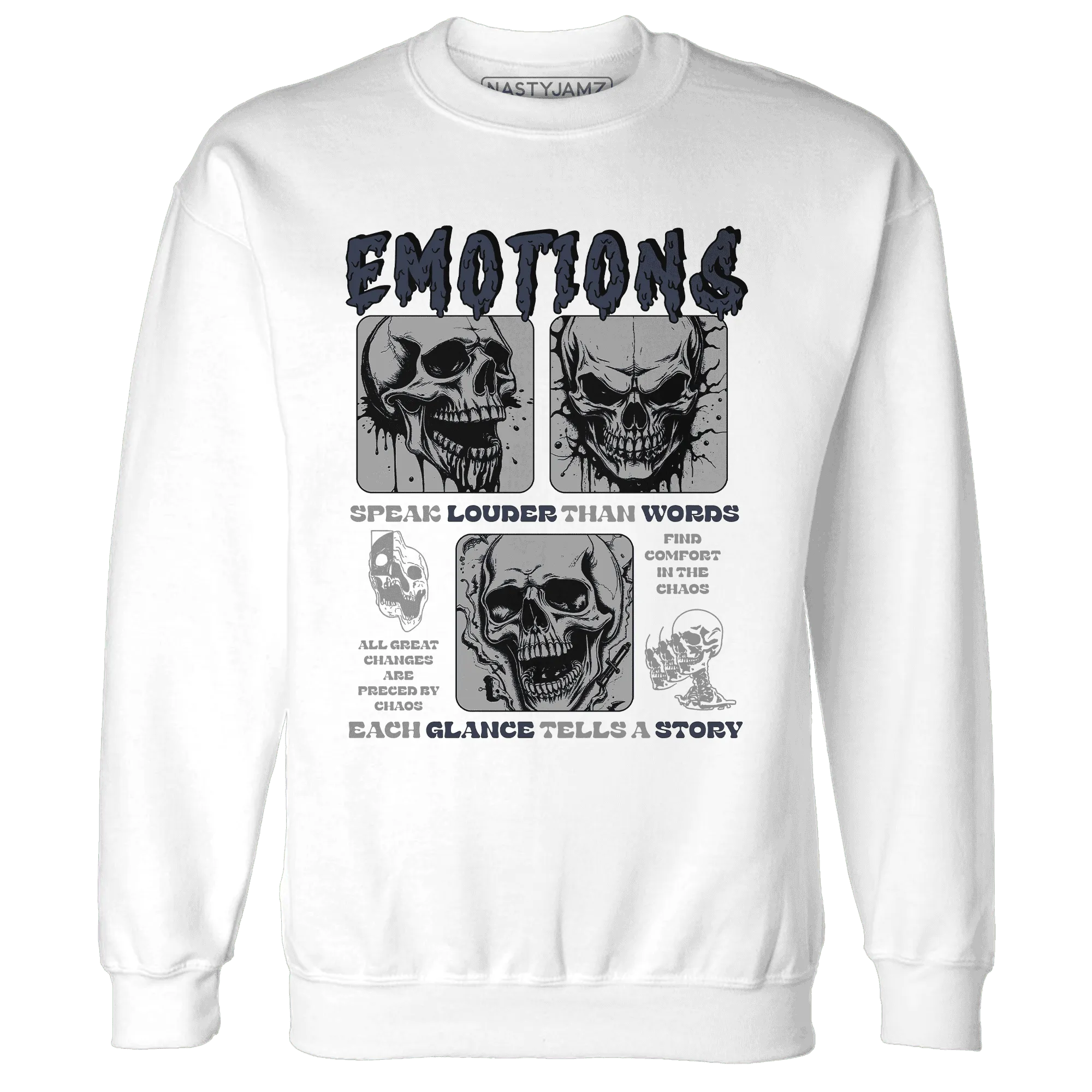 VaporMax-Plus-Midnight-Navy-White-Metallic-Silver-Sweatshirt-Match-Emotions-Skull