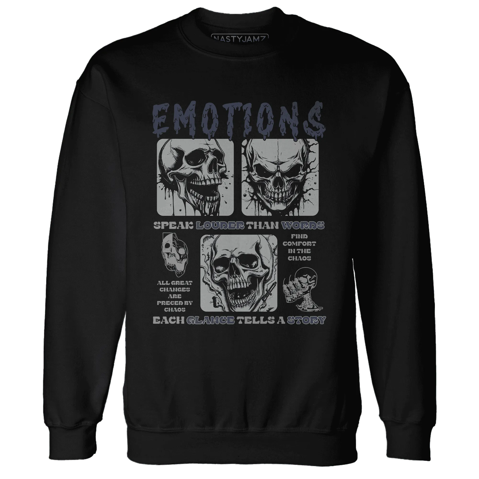 VaporMax-Plus-Midnight-Navy-White-Metallic-Silver-Sweatshirt-Match-Emotions-Skull