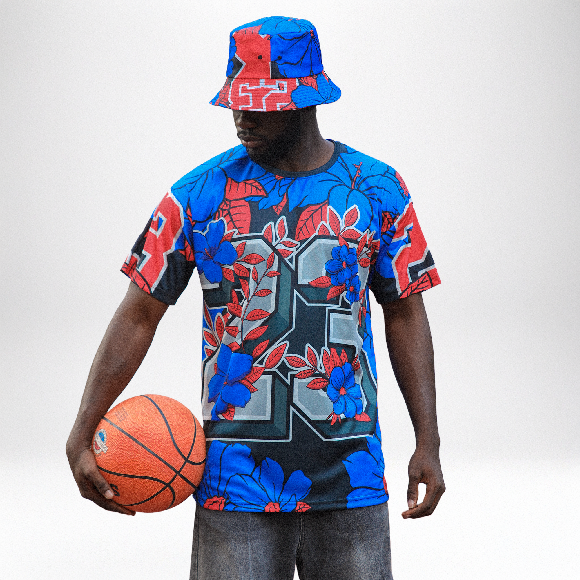 Rare Air 4s NastyJamz T-Shirt Match 23 Floral All-Over Print Flower