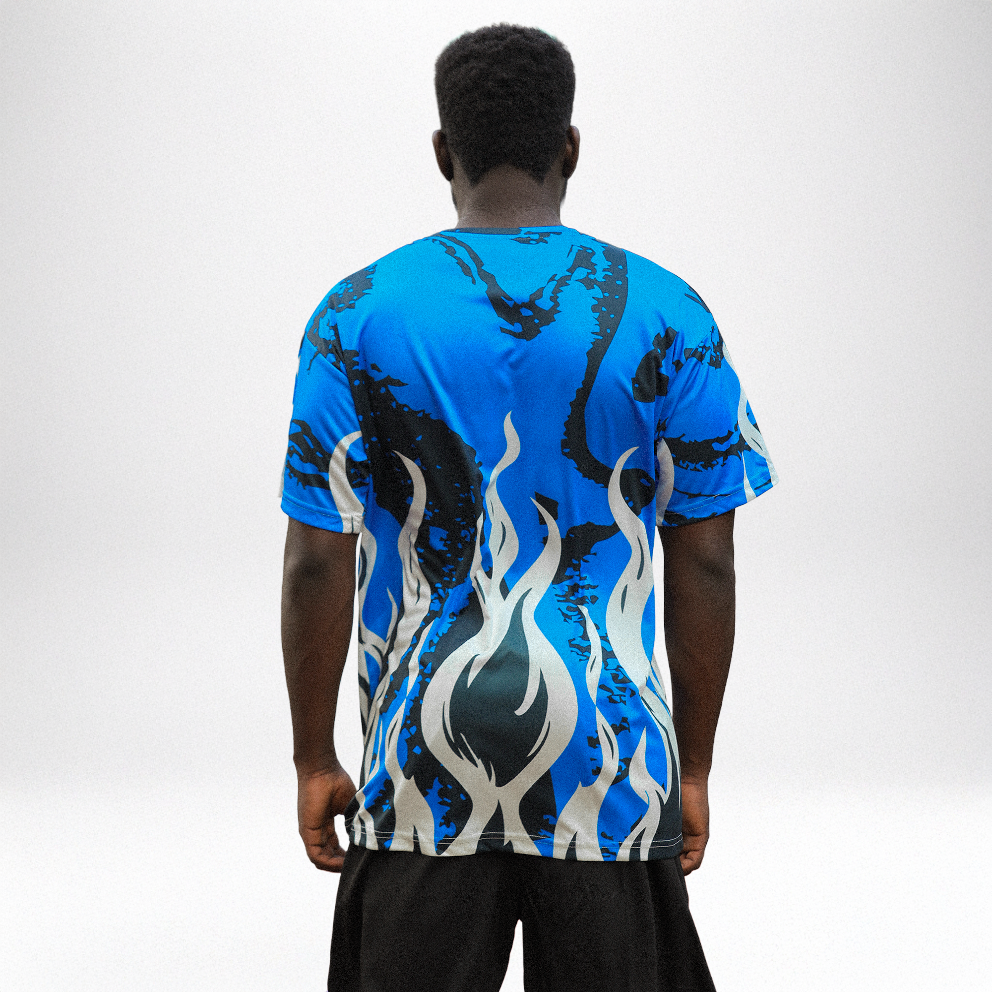 Rare Air 3s NastyJamz T Shirt Match 23 Burning Fire All-Over Print