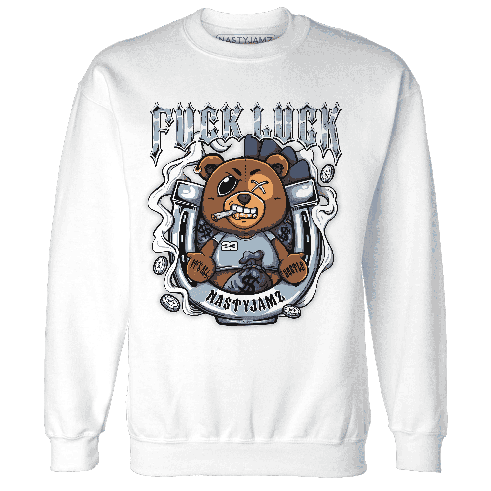 Mid Diffused Blue Grey 1s Sweatshirt Match F Luck BER - NastyJamz