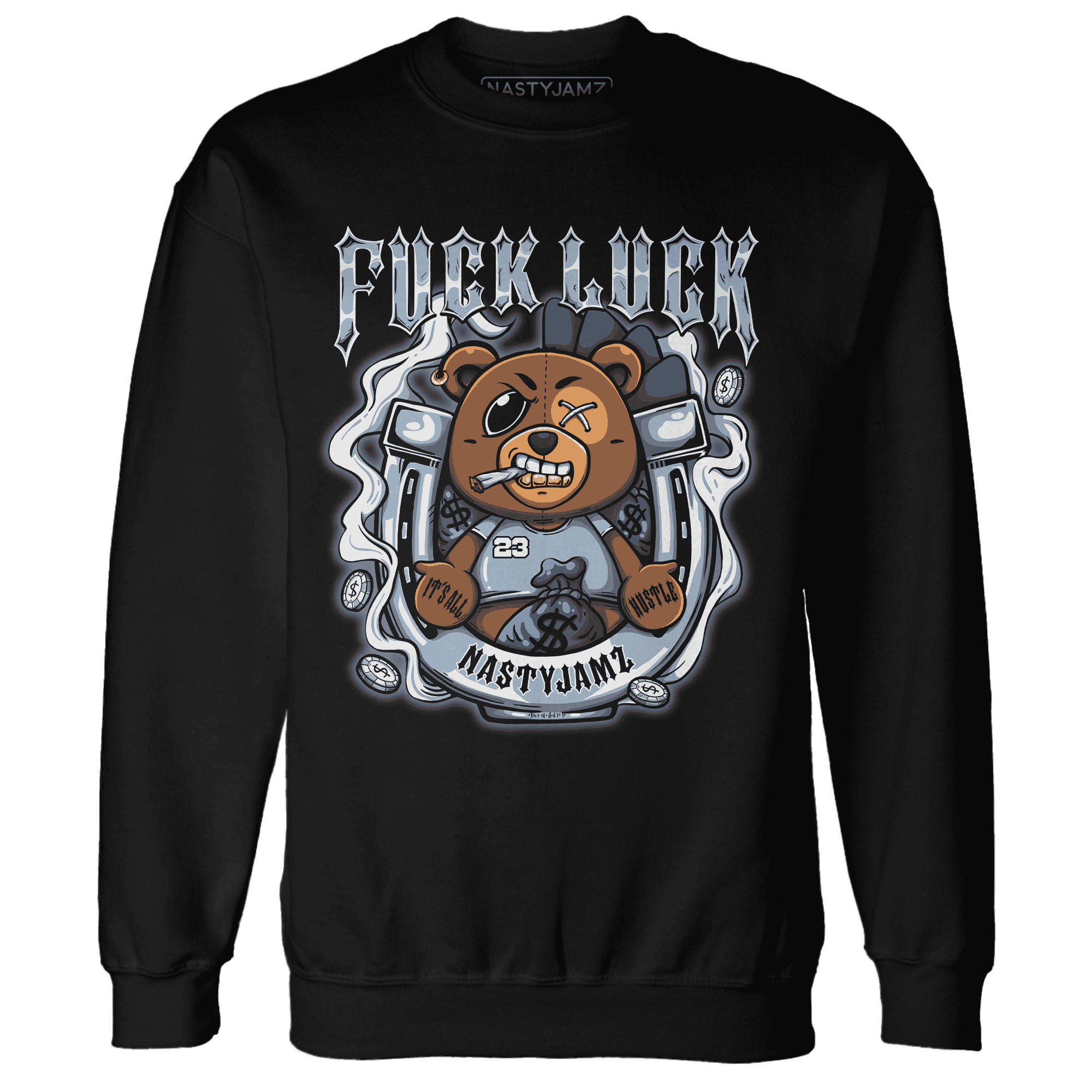 Mid Diffused Blue Grey 1s Sweatshirt Match F Luck BER - NastyJamz