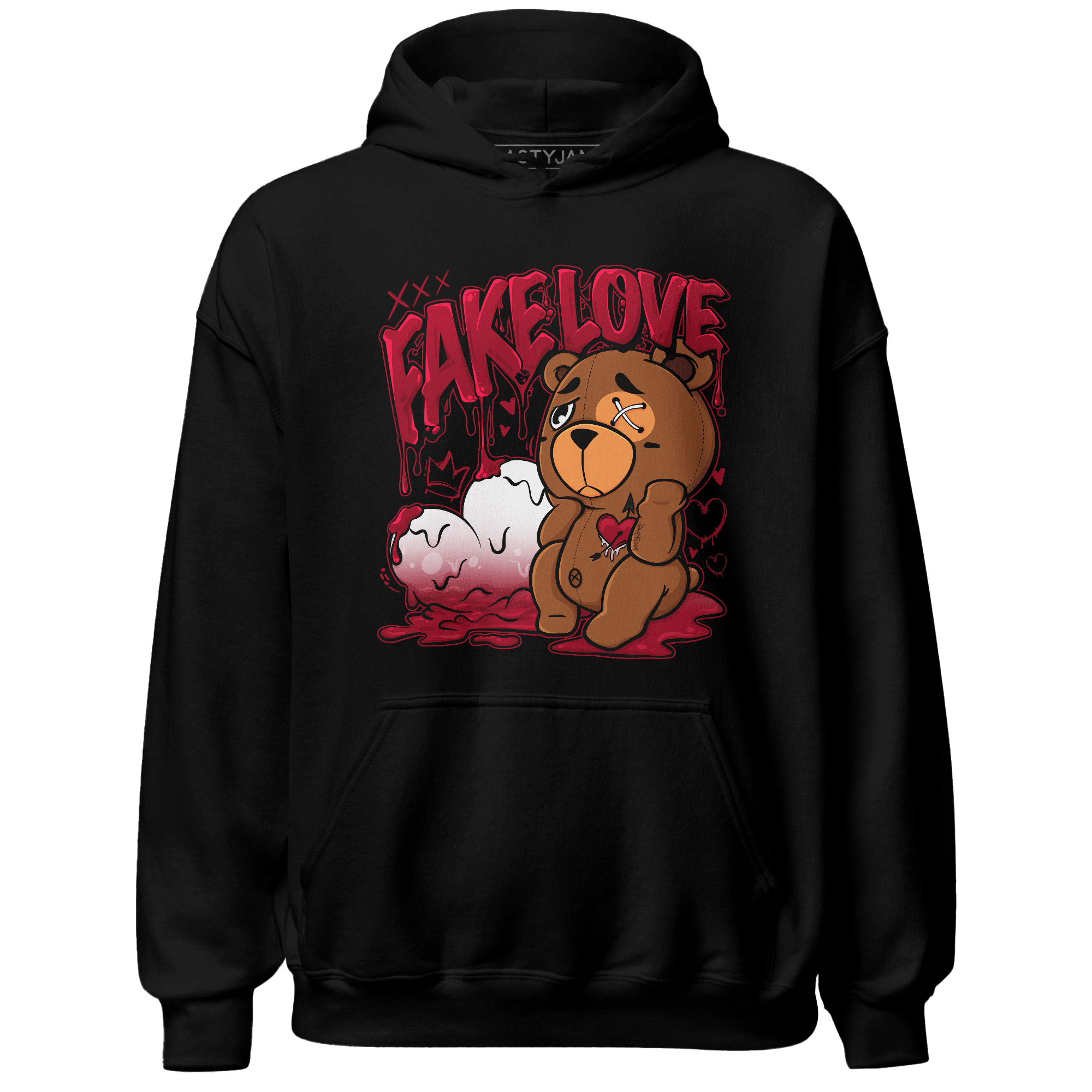 Retro Red Taxi 12s Hoodie Match Fake Love BER - NastyJamz