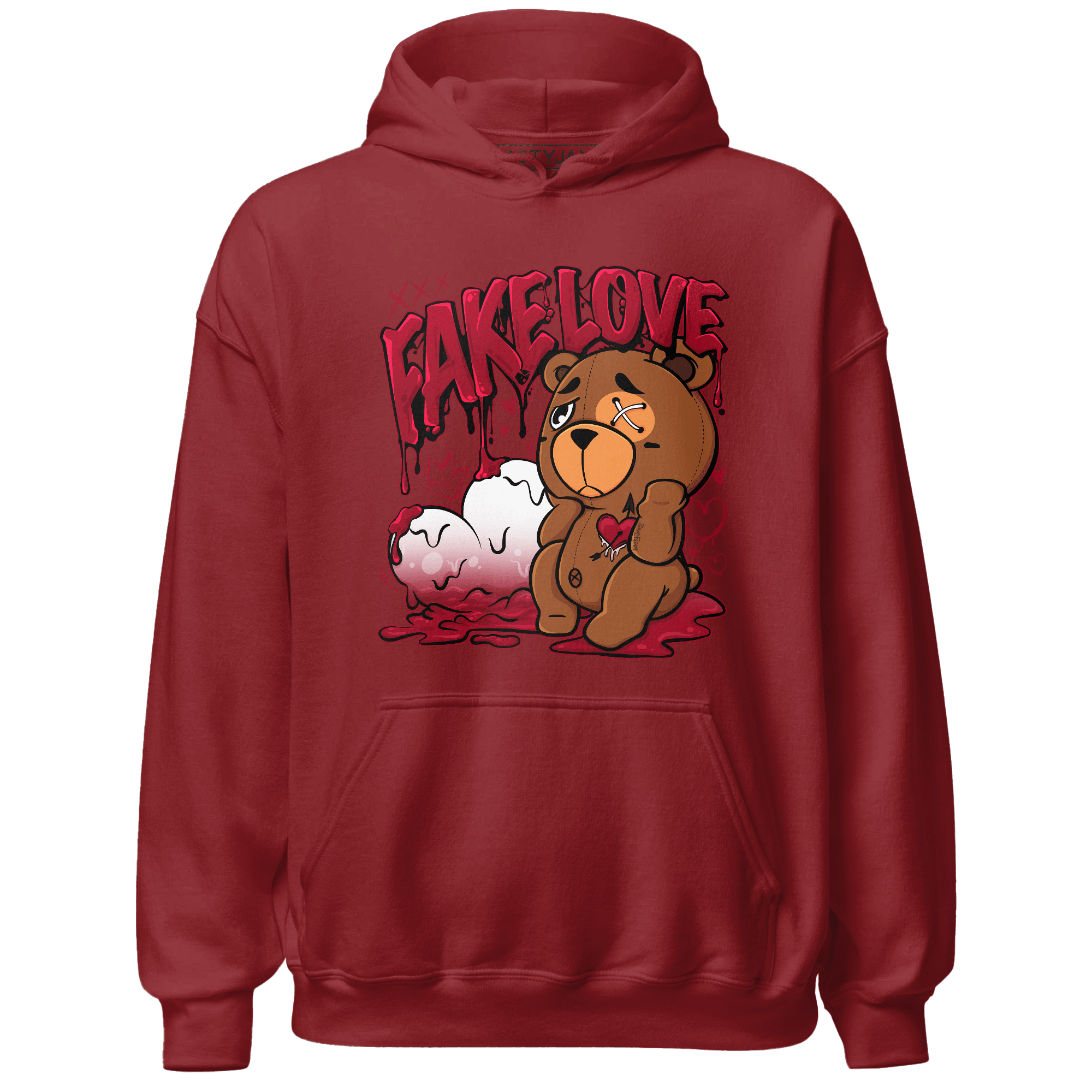 Retro Red Taxi 12s Hoodie Match Fake Love BER - NastyJamz