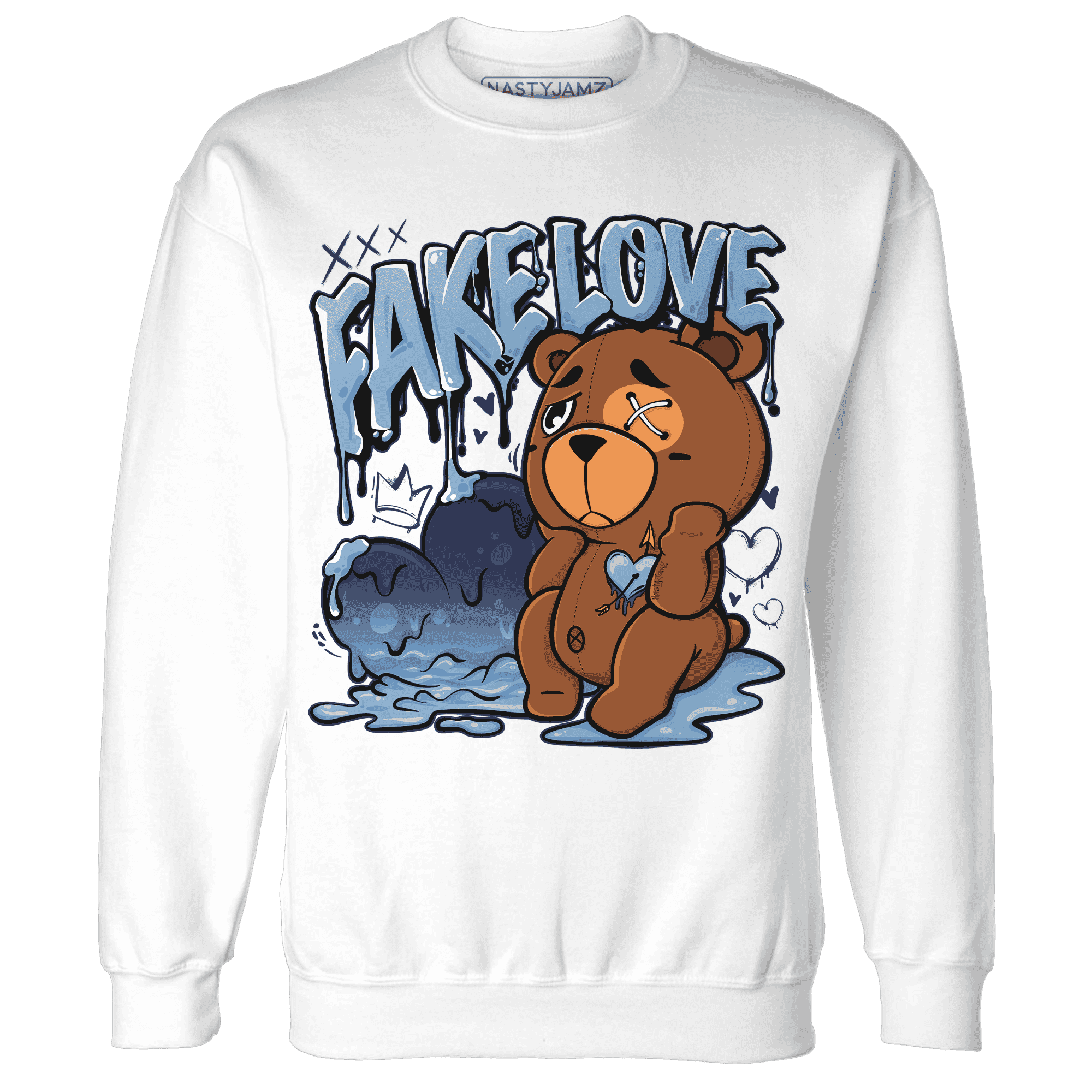 First In Flight 1s Sweatshirt Match Fake Love BER - NastyJamz