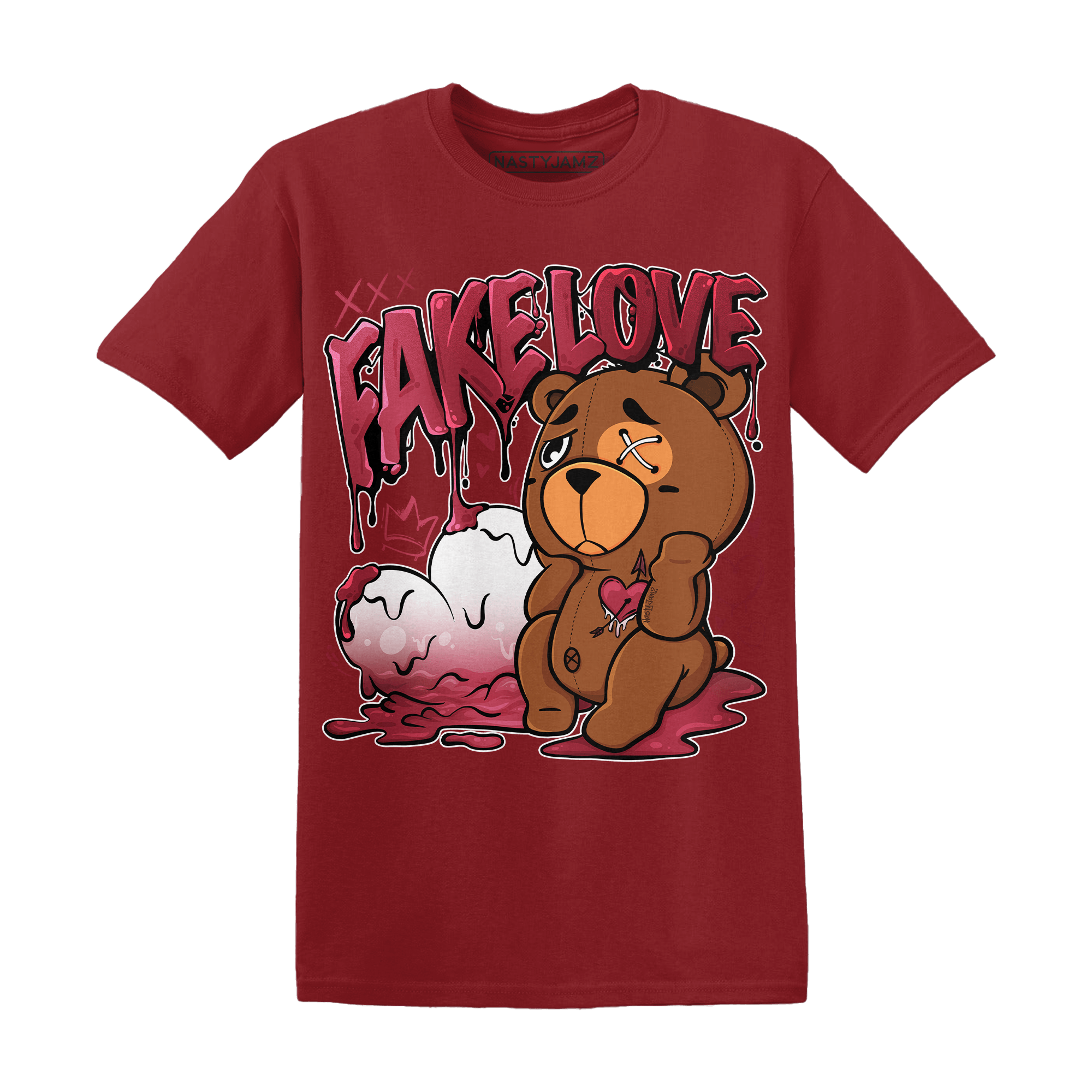High 85 Metallic Burgundy 1s T Shirt Match Fake Love BER - NastyJamz