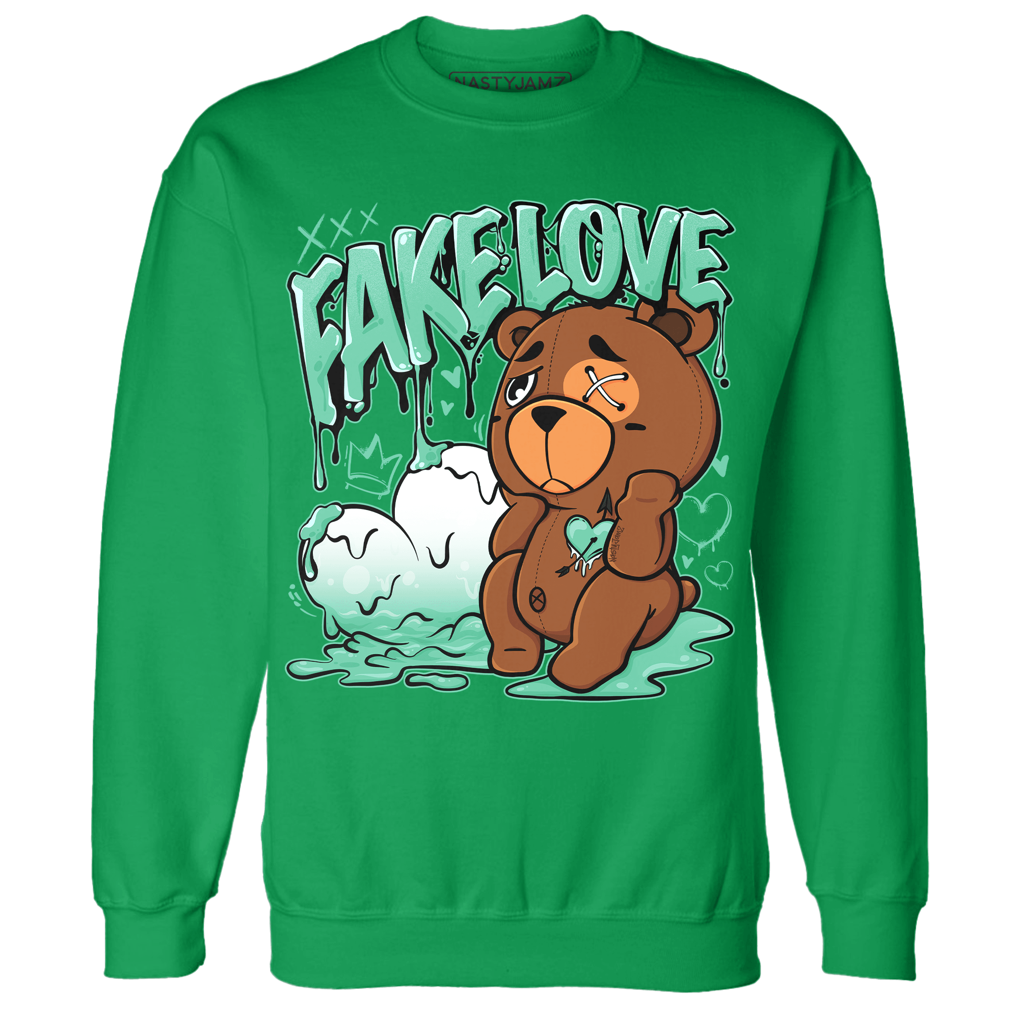 High OG Green Glow 1s Sweatshirt Match Fake Love BER - NastyJamz