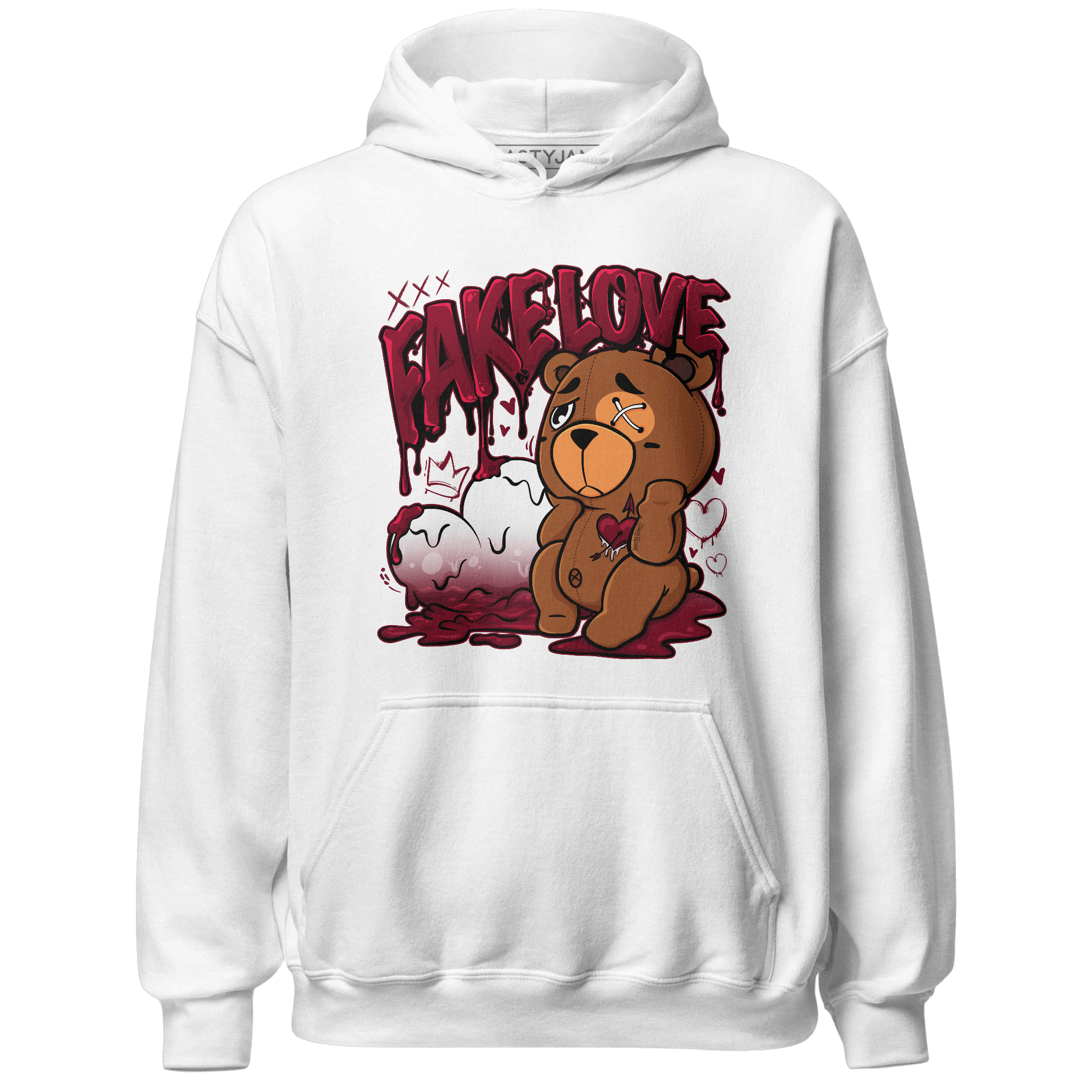 High White Team Red 1s Hoodie Match Fake Love BER - NastyJamz