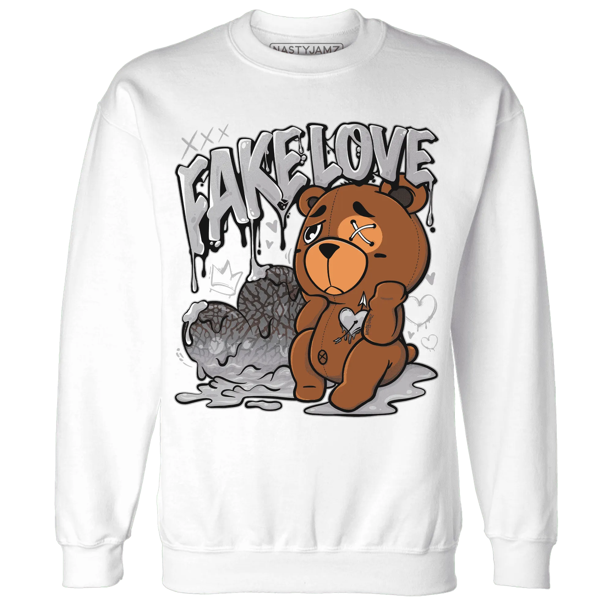 Cement-Grey-3s-Sweatshirt-Match-Fake-Love-BER