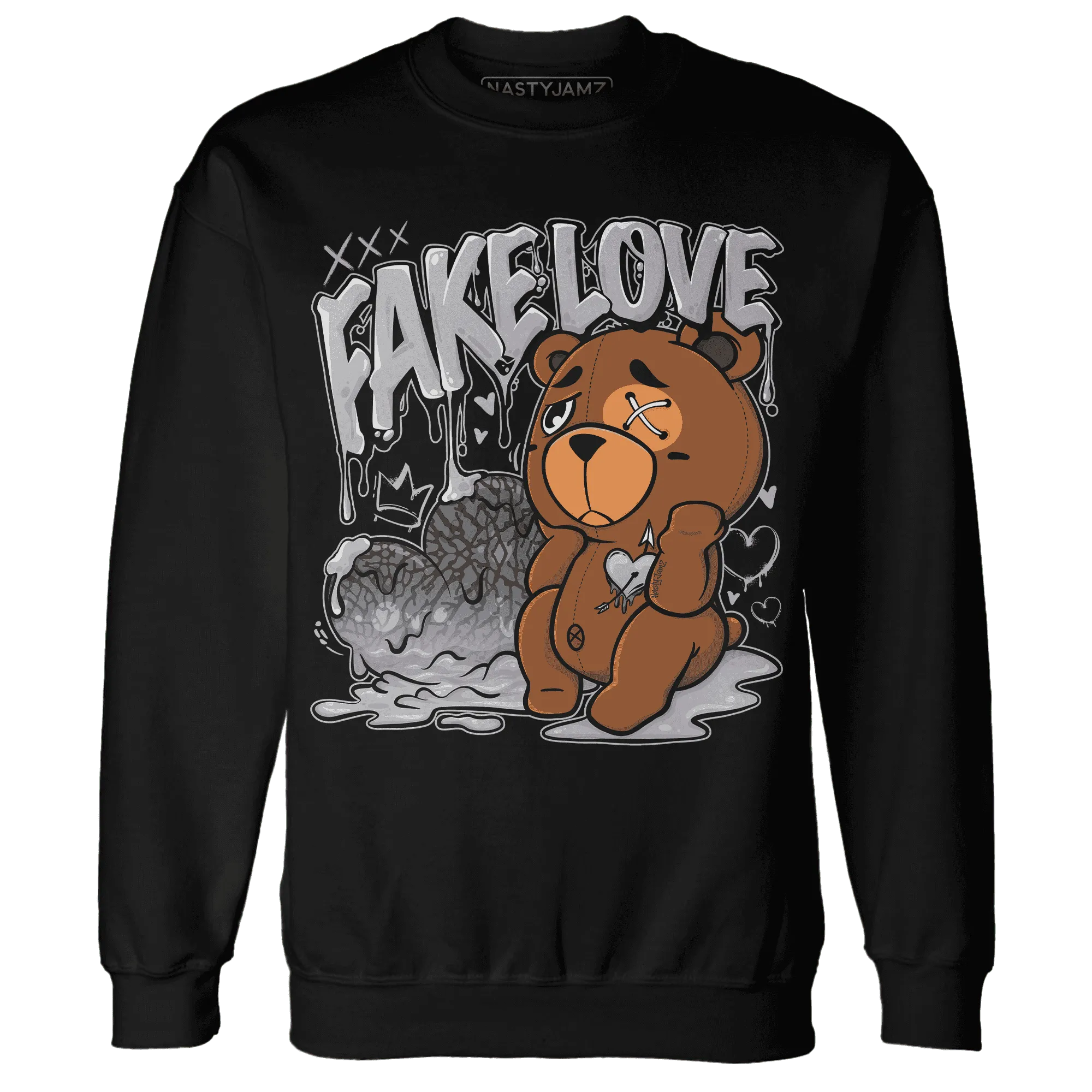 Cement-Grey-3s-Sweatshirt-Match-Fake-Love-BER