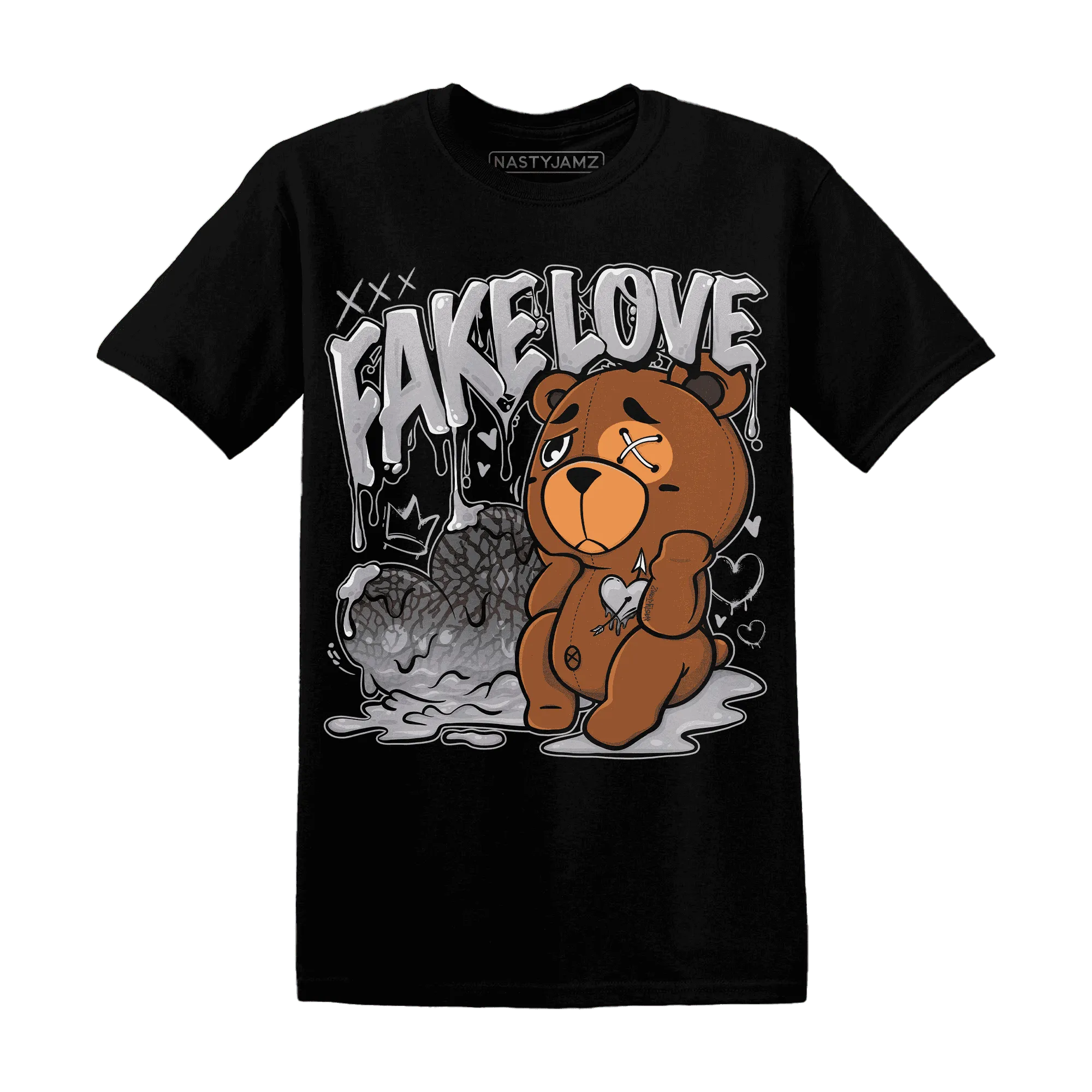 Cement-Grey-3s-T-Shirt-Match-Fake-Love-BER