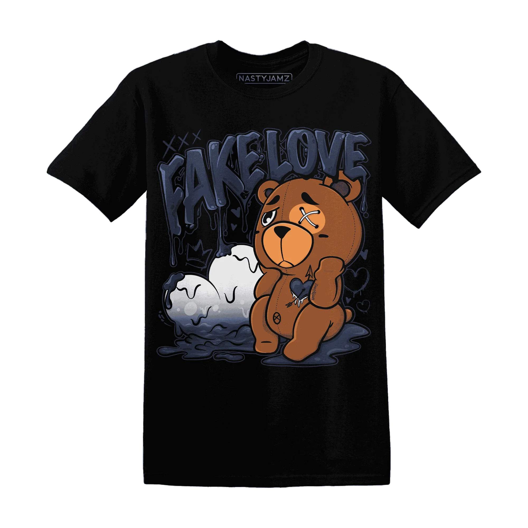 White-Navy-6s-T-Shirt-Match-Fake-Love-BER
