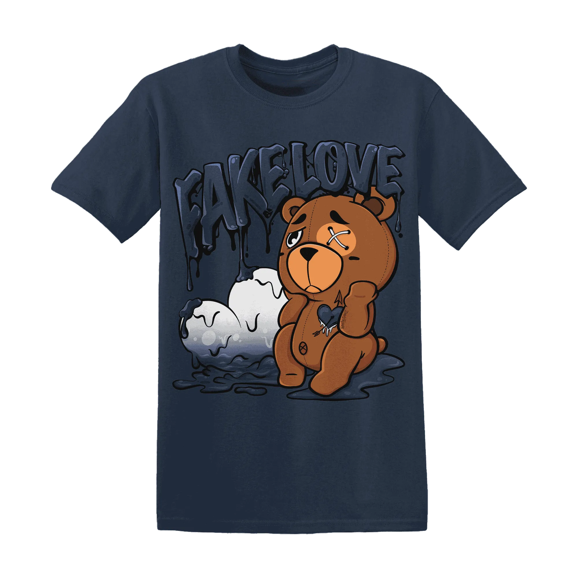 White-Navy-6s-T-Shirt-Match-Fake-Love-BER