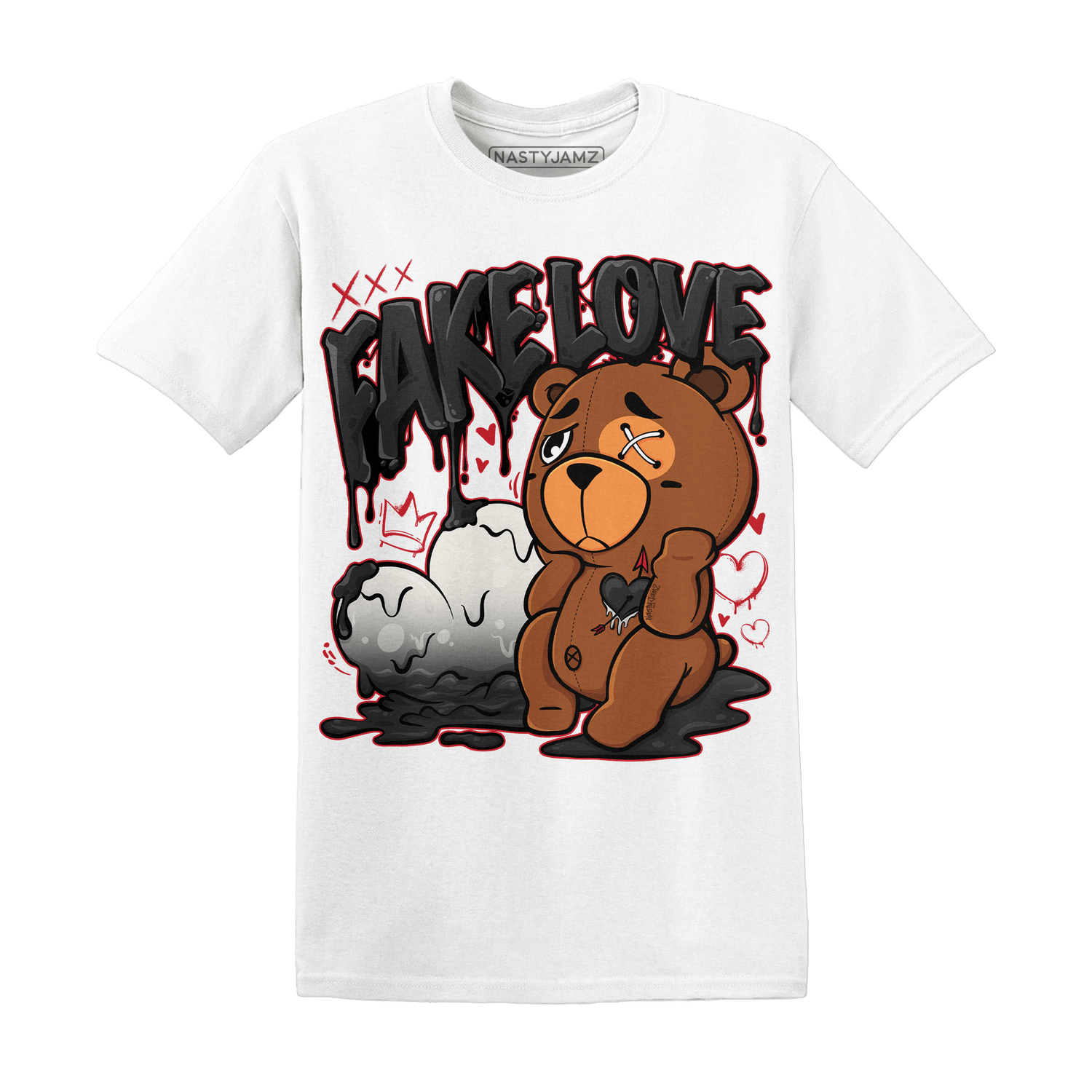 Jumman Jack University Red T Shirt Match Fake Love BER - NastyJamz