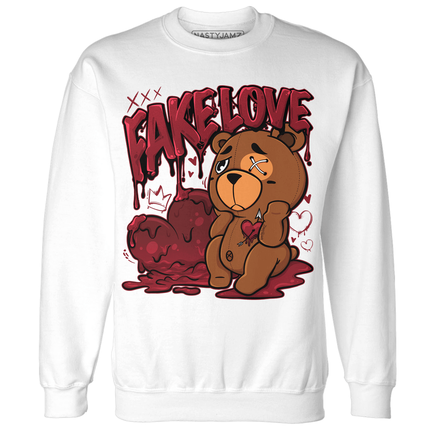 Cherry 12s Sweatshirt Match Fake Love BER - NastyJamz