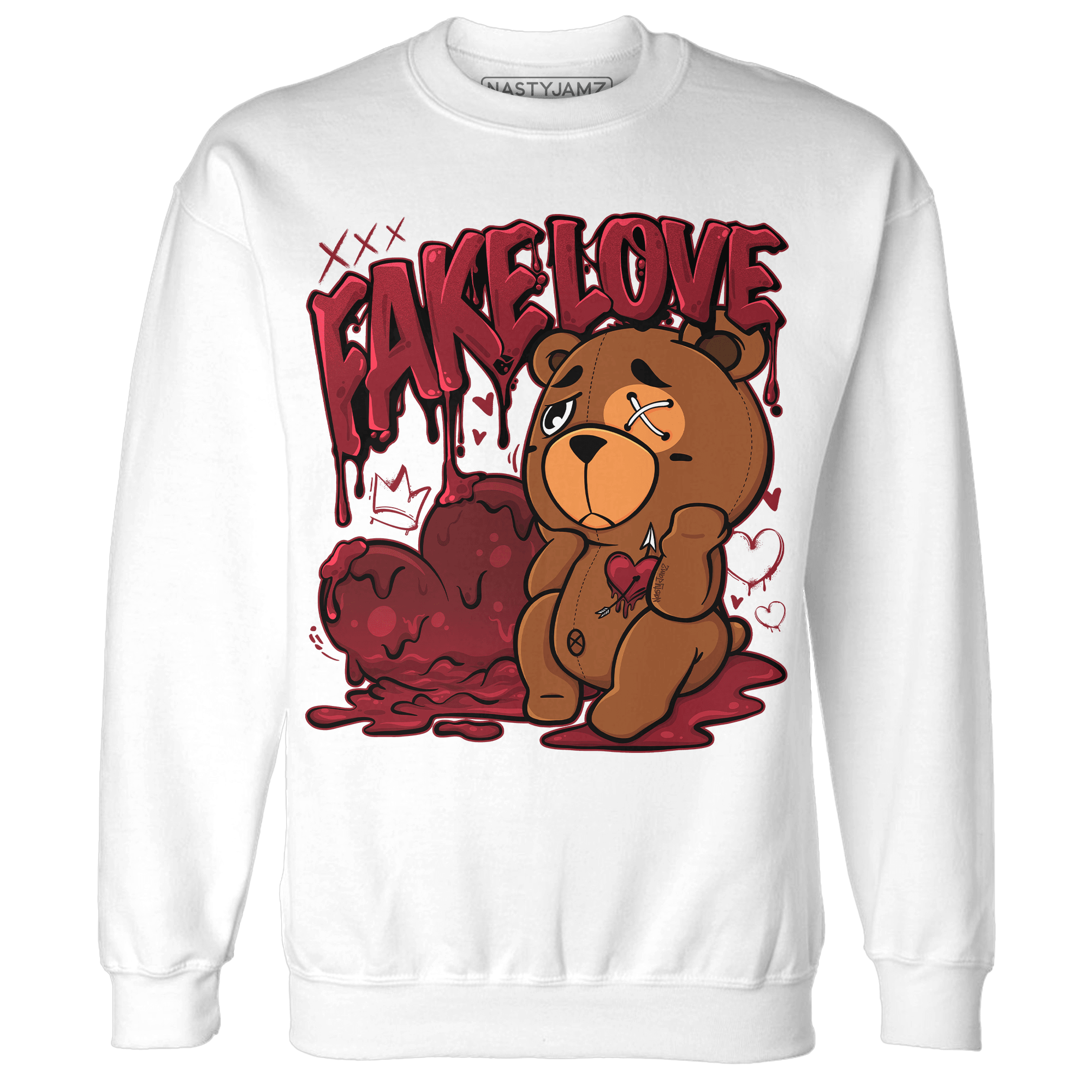 Cherry 12s Sweatshirt Match Fake Love BER - NastyJamz