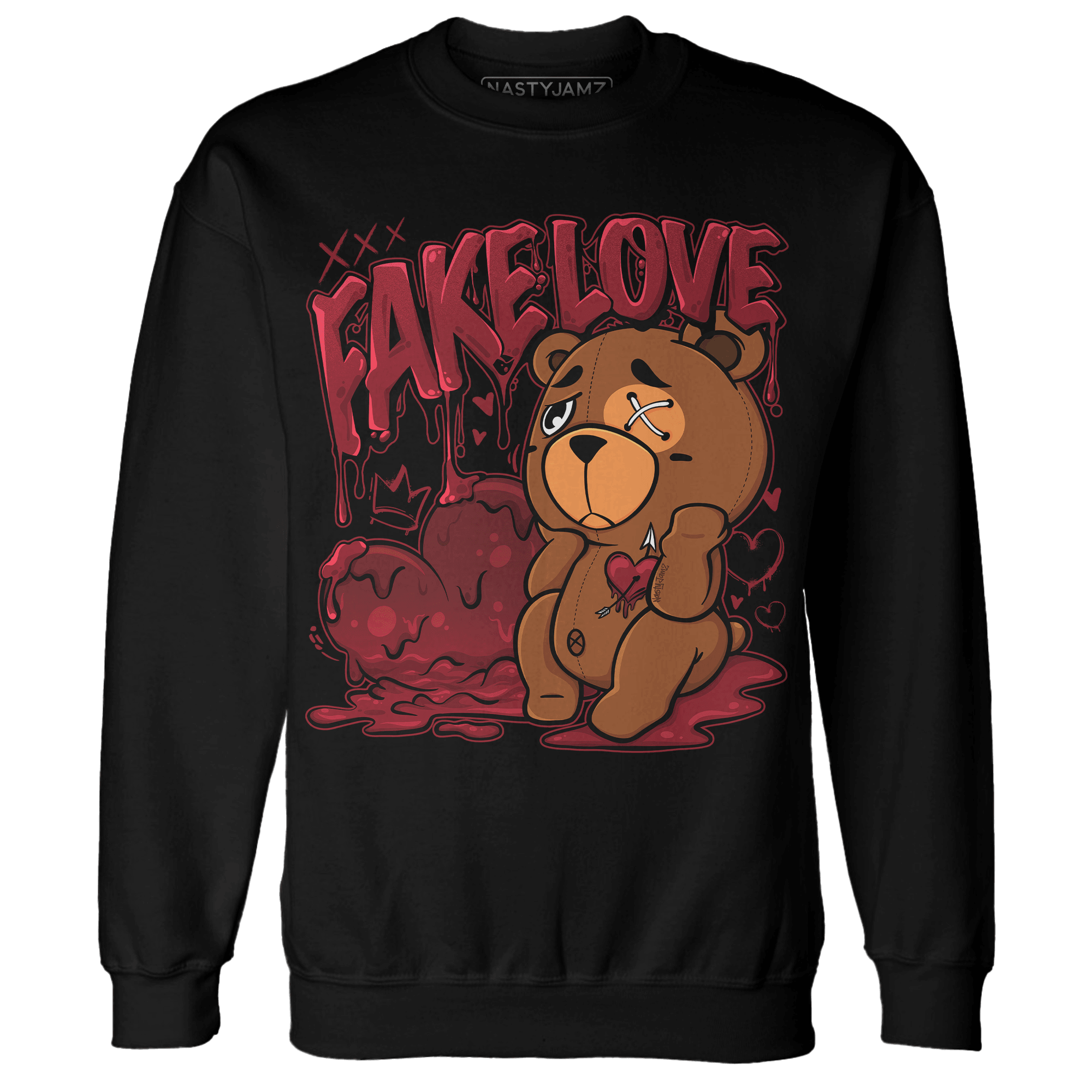 Cherry 12s Sweatshirt Match Fake Love BER - NastyJamz