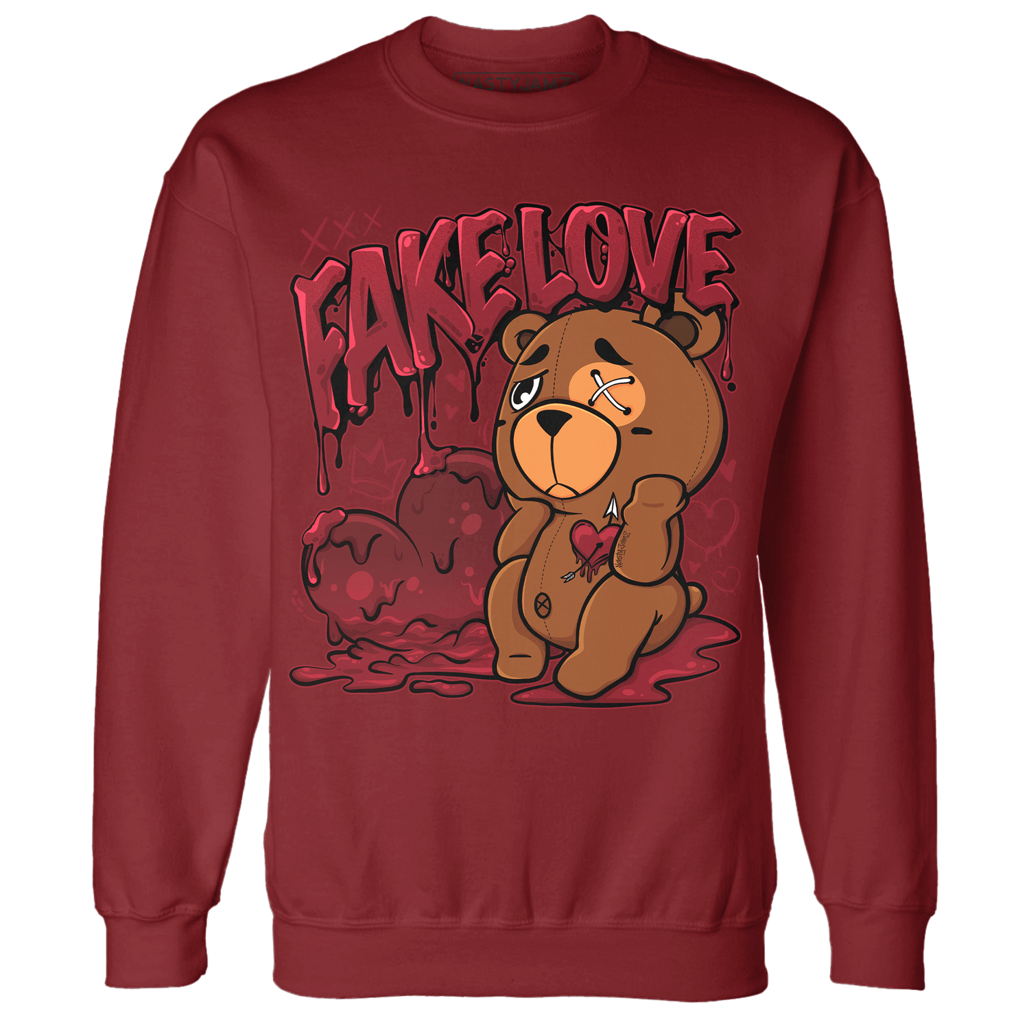 Cherry 12s Sweatshirt Match Fake Love BER - NastyJamz