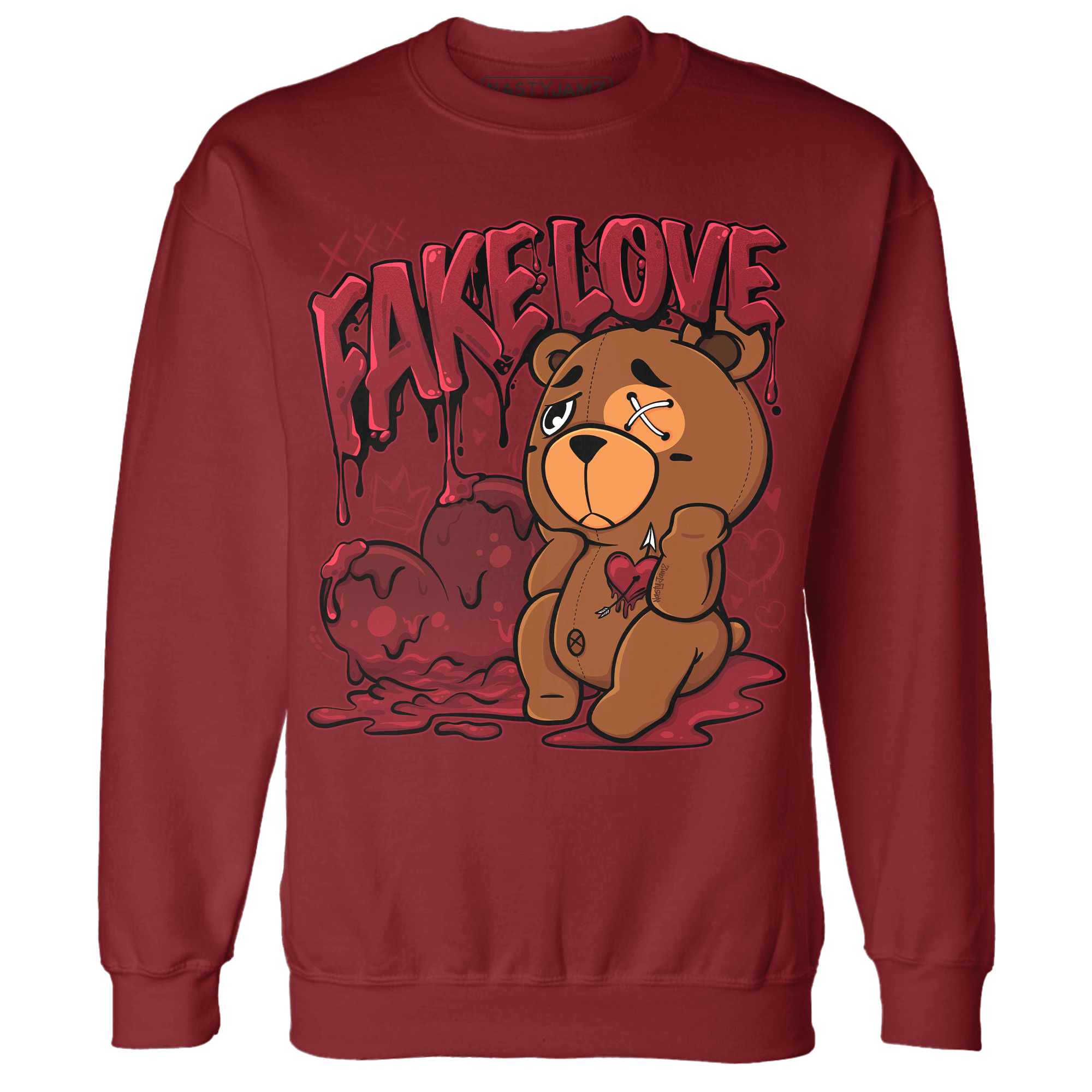 Cherry 12s Sweatshirt Match Fake Love BER - NastyJamz