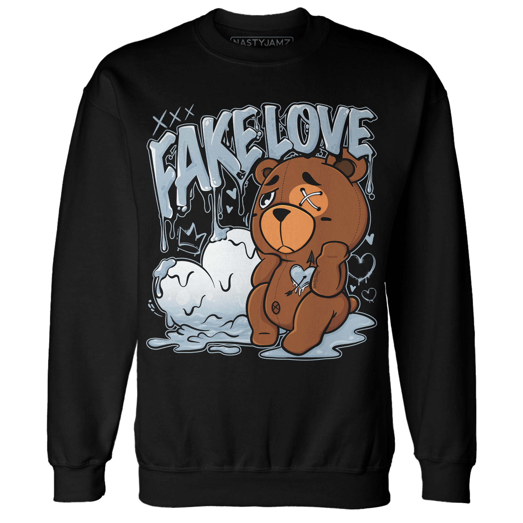 Blue Grey 13s Sweatshirt Match Fake Love BER - NastyJamz