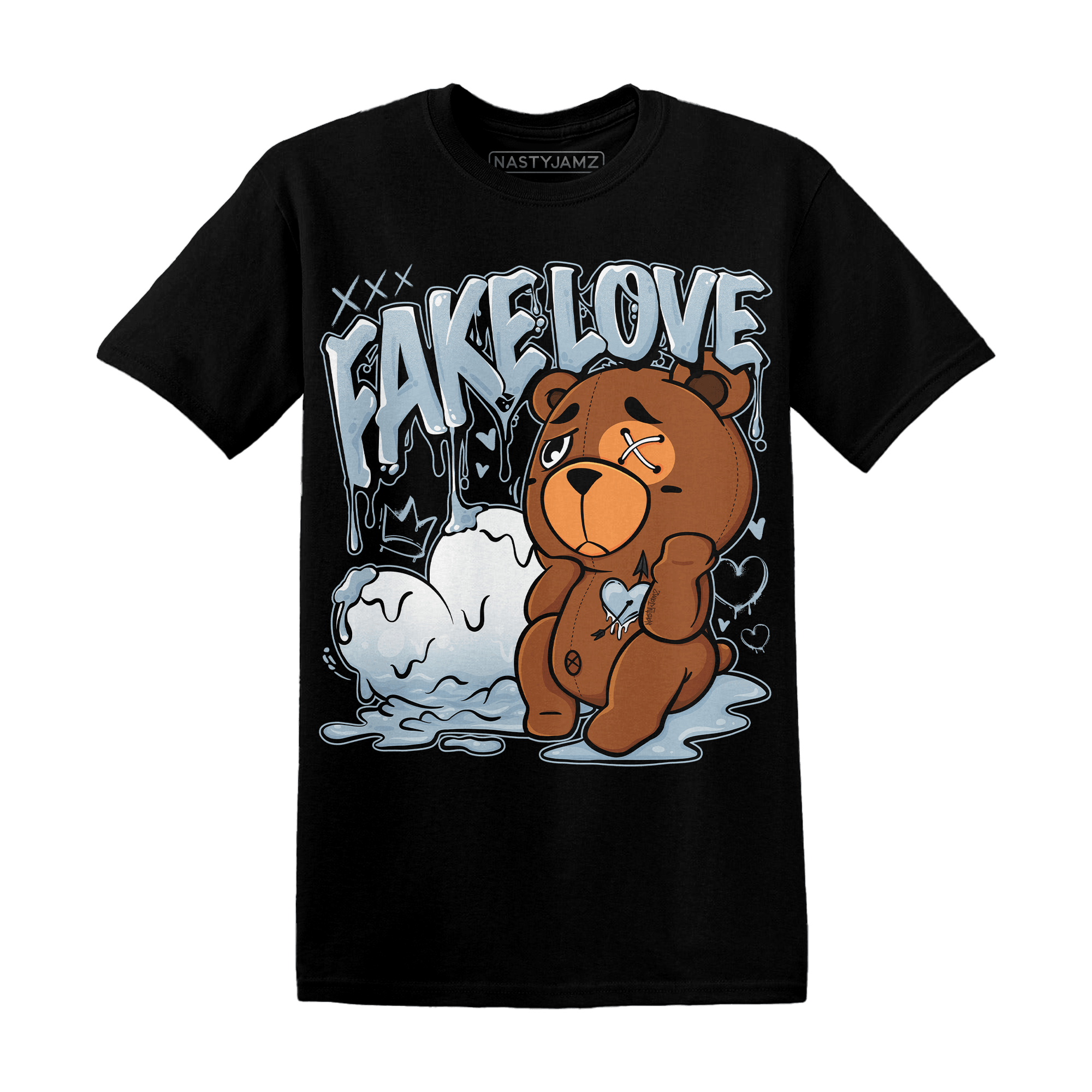 Blue Grey 13s T Shirt Match Fake Love BER - NastyJamz